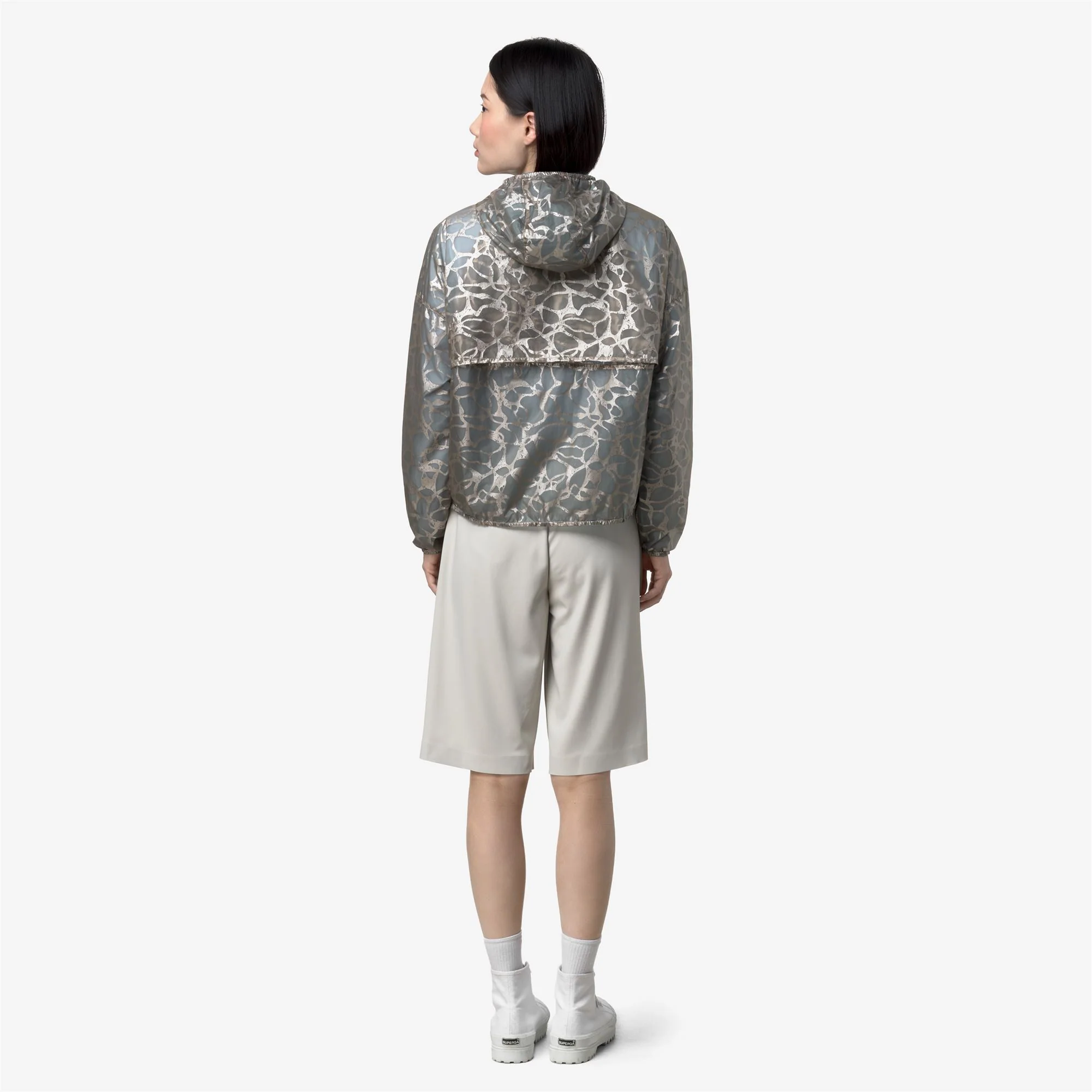 LAURETTE SUPER LIGHT LAMI REVERSIBLE - Jackets - Short - Woman - BEIGE-BLUE LAMINATED - Image 6