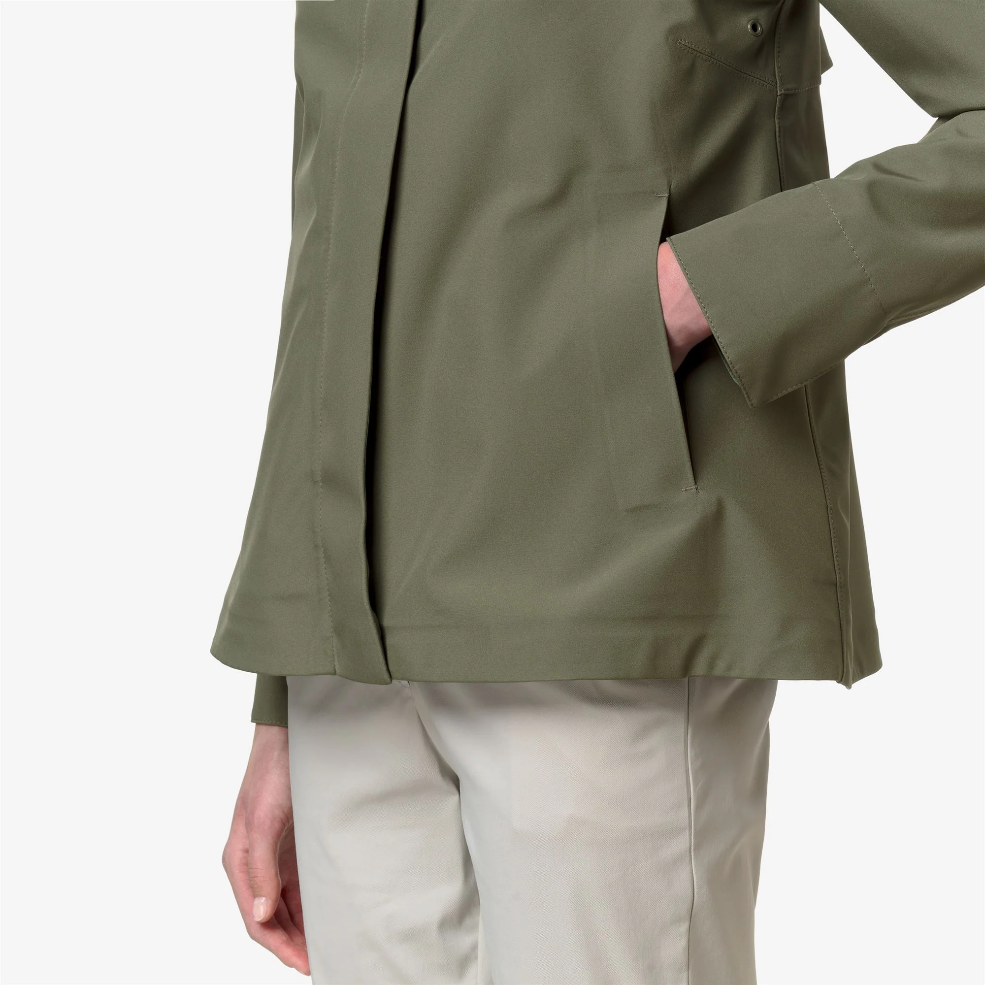 MADALINA BONDED JERSEY - Jackets - Mid - Woman - GREEN LICHEN - Image 2