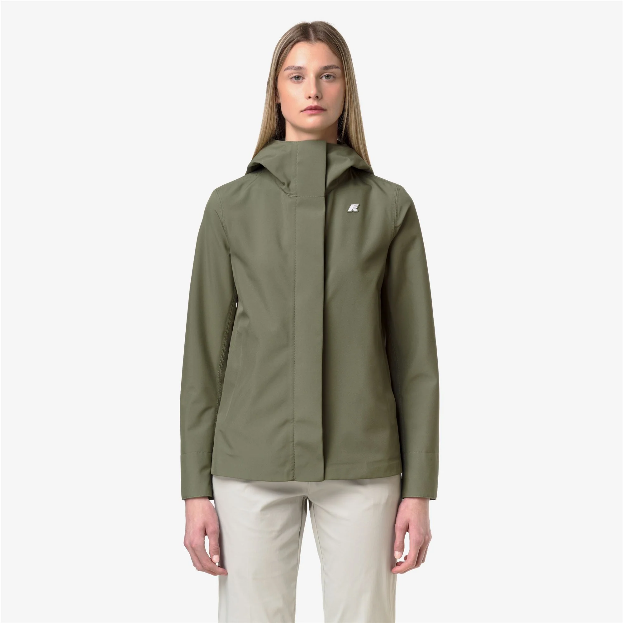 MADALINA BONDED JERSEY - Jackets - Mid - Woman - GREEN LICHEN - Image 3