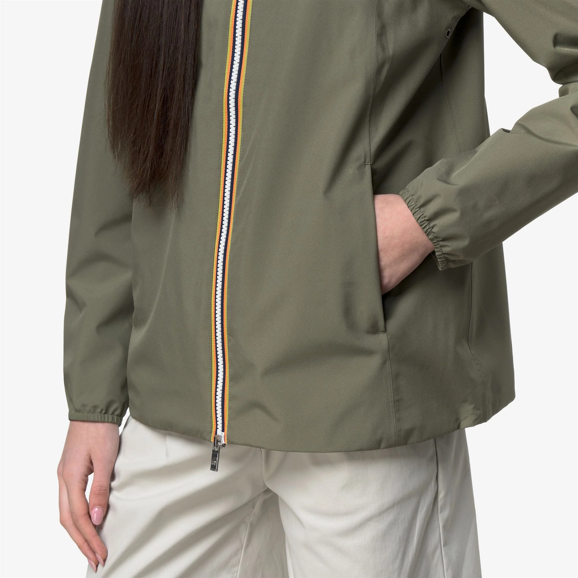 MARGUERITE STRETCH POLY JERSEY - Jackets - Mid - Woman - GREEN LICHEN - Image 2