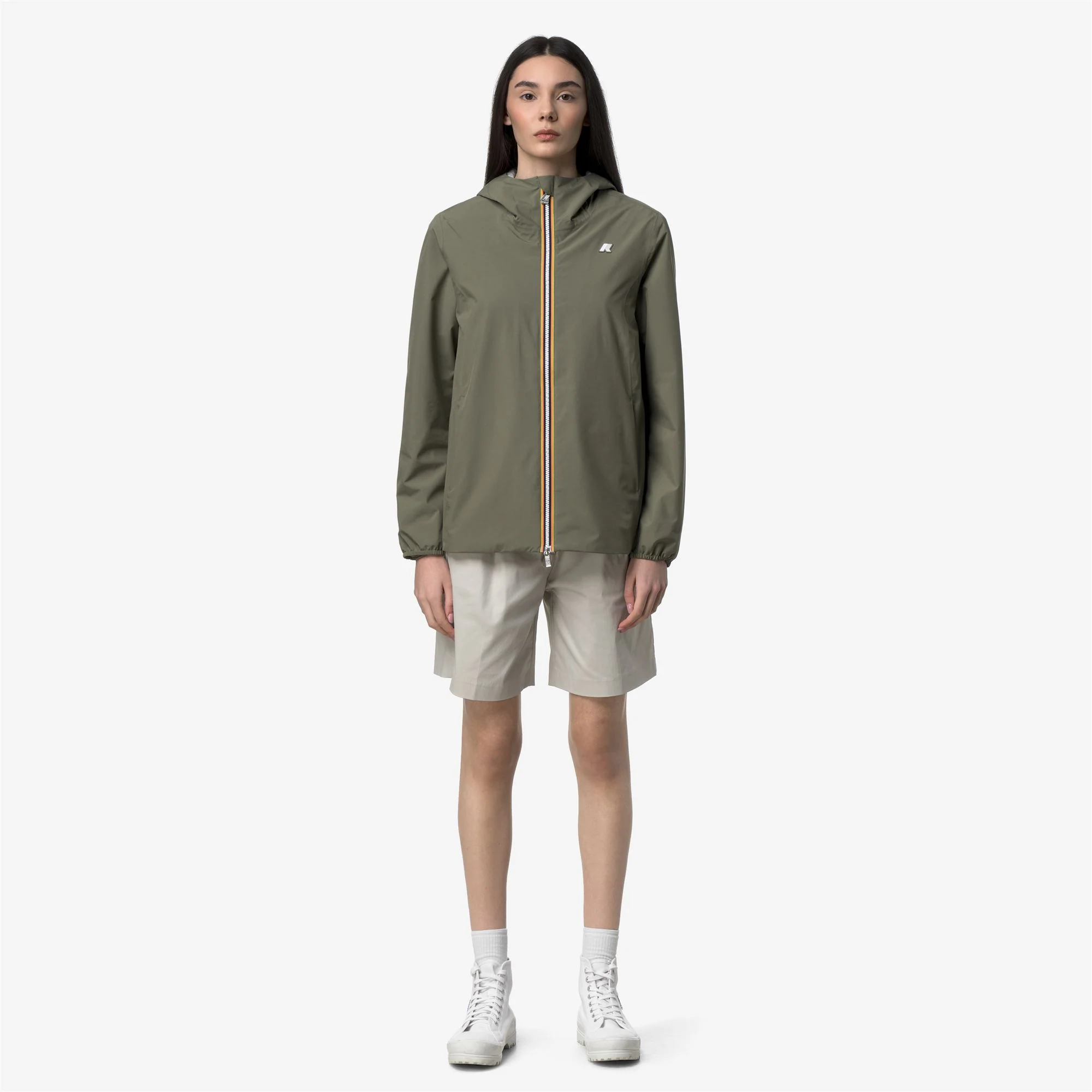 MARGUERITE STRETCH POLY JERSEY - Jackets - Mid - Woman - GREEN LICHEN - Image 3