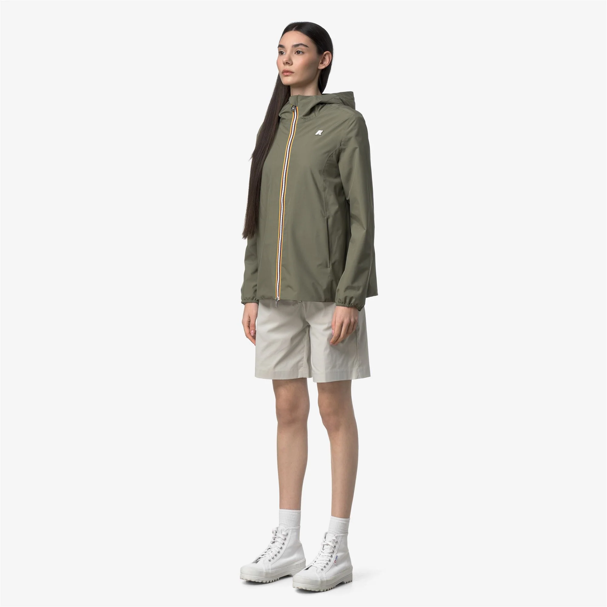 MARGUERITE STRETCH POLY JERSEY - Jackets - Mid - Woman - GREEN LICHEN - Image 4