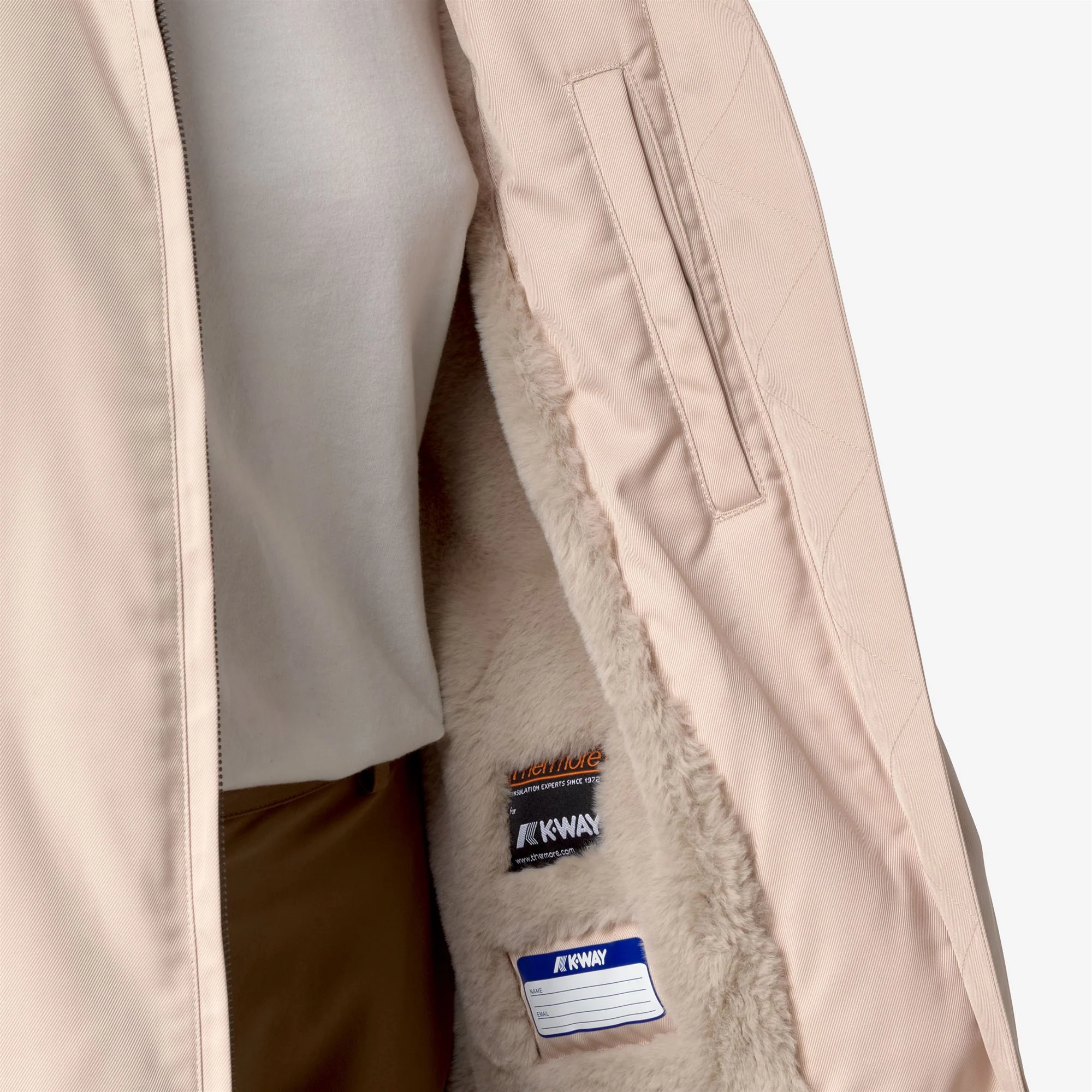 OLLER TWILL FUR - Jackets - Long - Woman - PINK TINT-NATURAL - Image 2