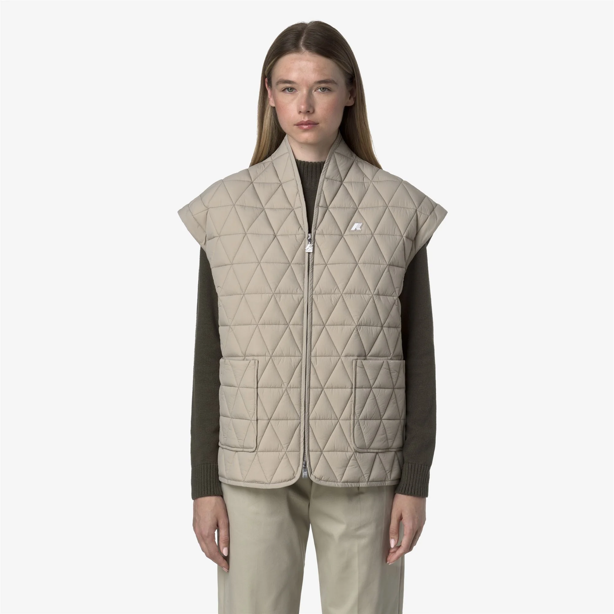 SALOIRE DIAMOND QUILTED WARM AF - Jackets - Vest - Woman - BEIGE CASHMERE - Image 3
