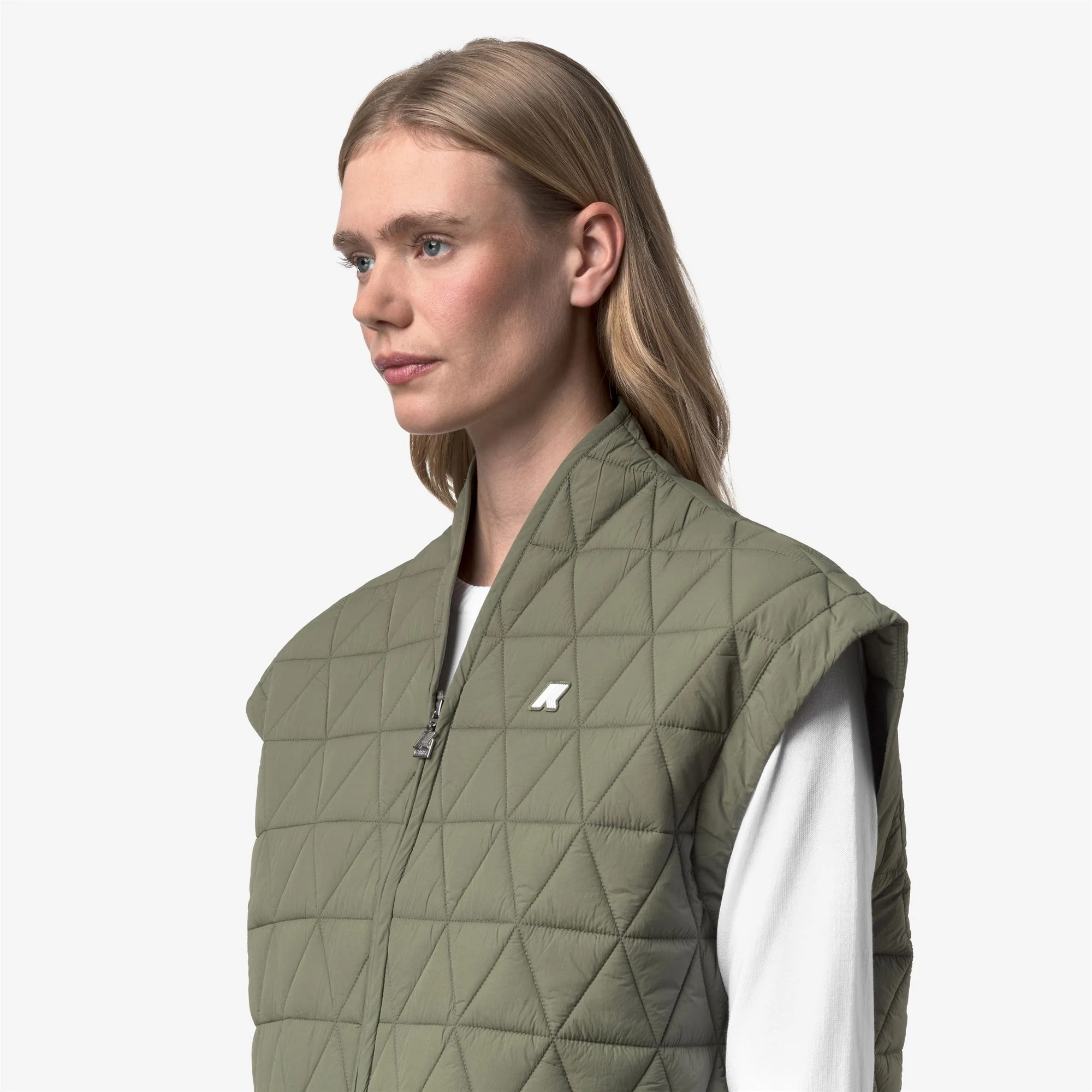 SALOIRE DIAMOND QUILTED WARM AF - Jackets - Vest - Woman - GREEN LICHEN - Image 2