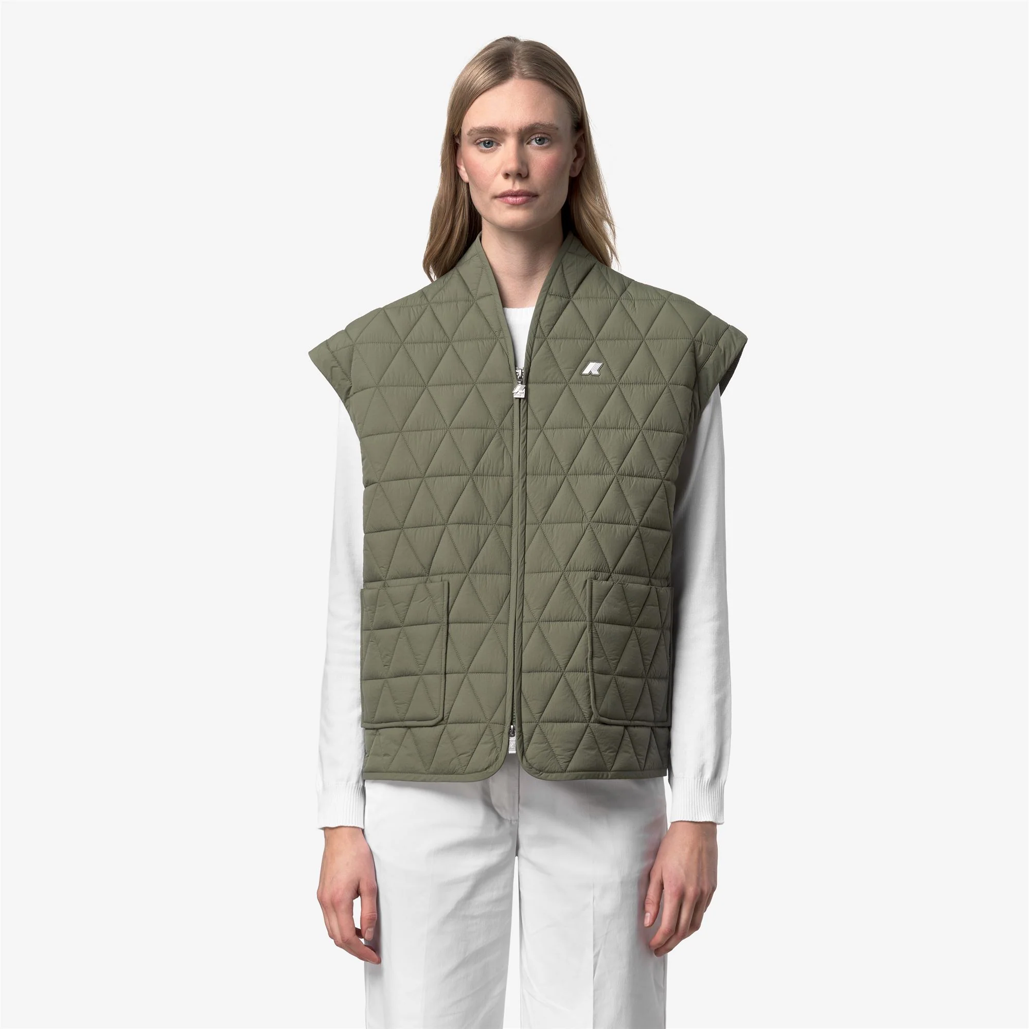 SALOIRE DIAMOND QUILTED WARM AF - Jackets - Vest - Woman - GREEN LICHEN - Image 3