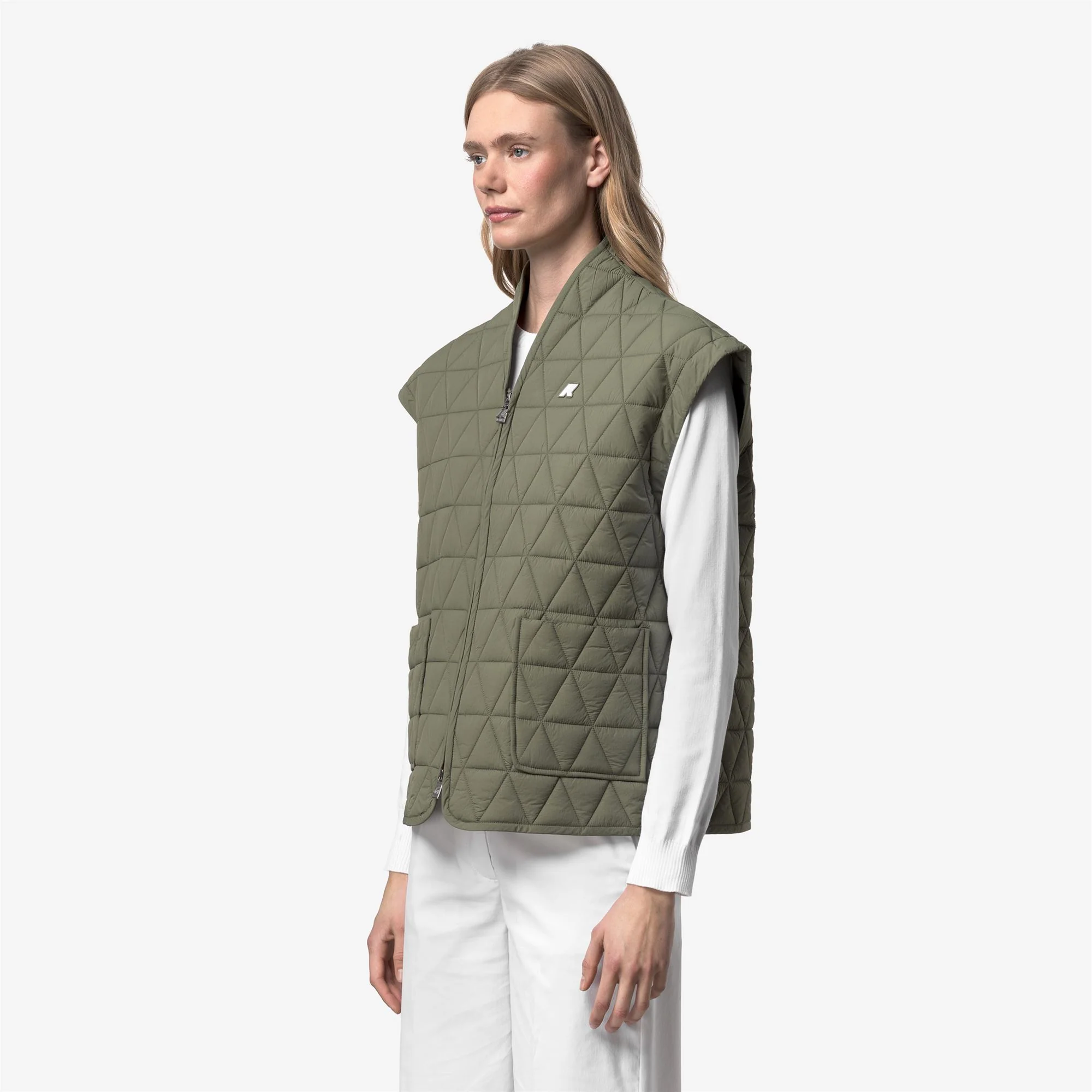 SALOIRE DIAMOND QUILTED WARM AF - Jackets - Vest - Woman - GREEN LICHEN - Image 4