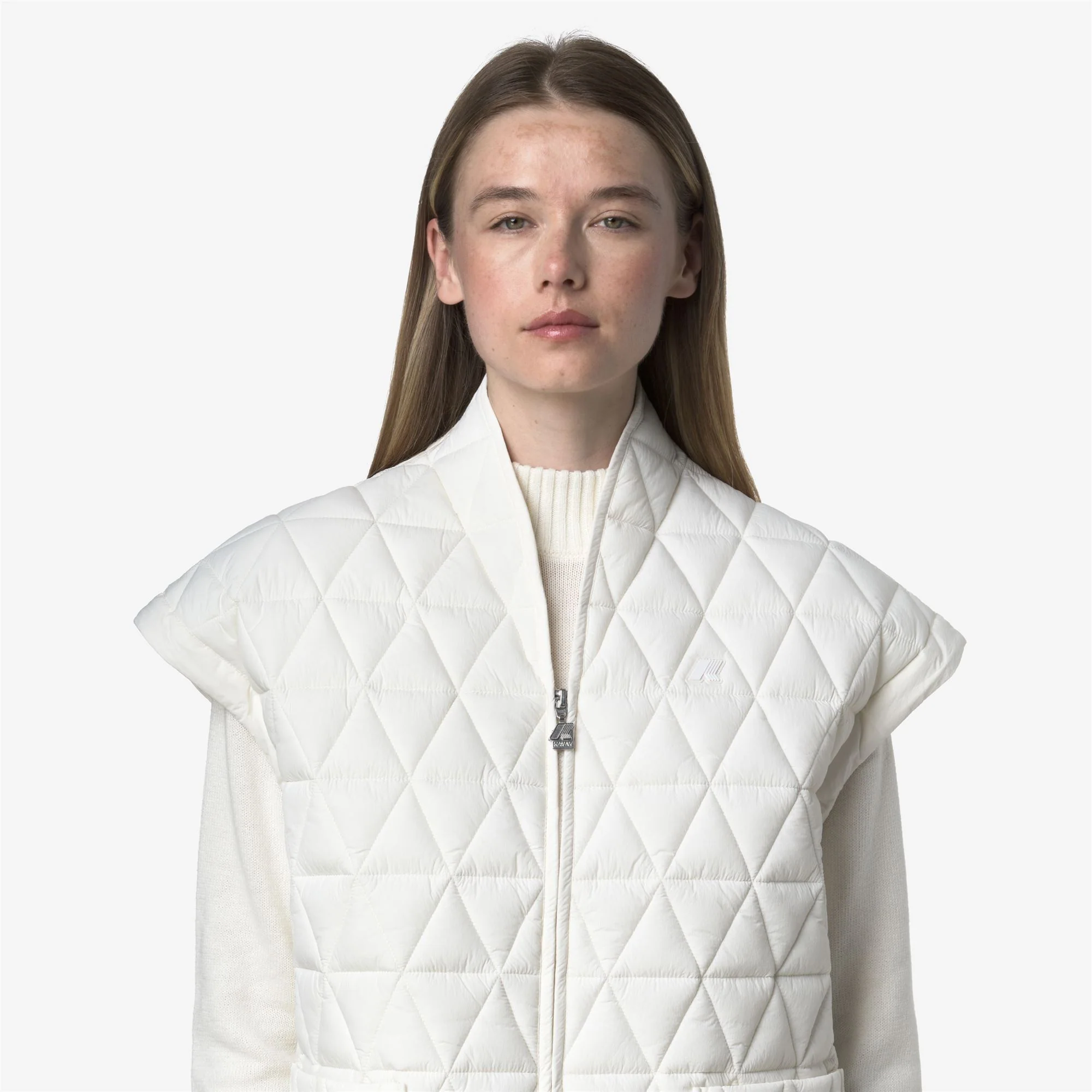 SALOIRE DIAMOND QUILTED WARM AF - Jackets - Vest - Woman - WHITE GARDENIA - Image 2