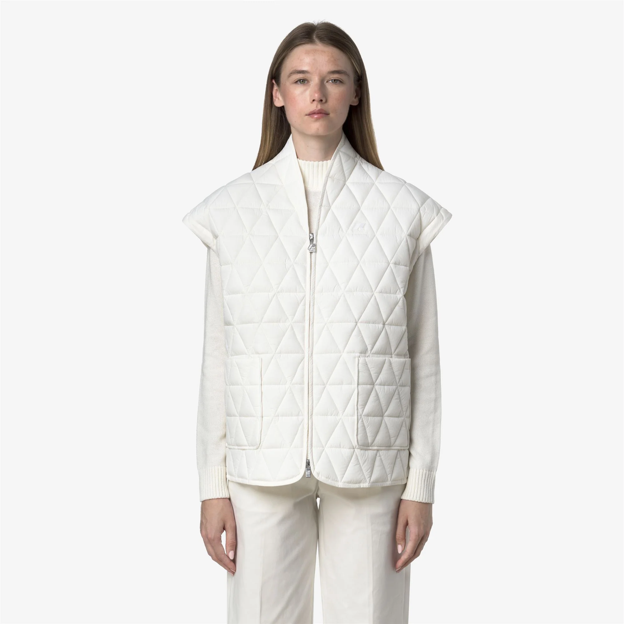 SALOIRE DIAMOND QUILTED WARM AF - Jackets - Vest - Woman - WHITE GARDENIA - Image 3