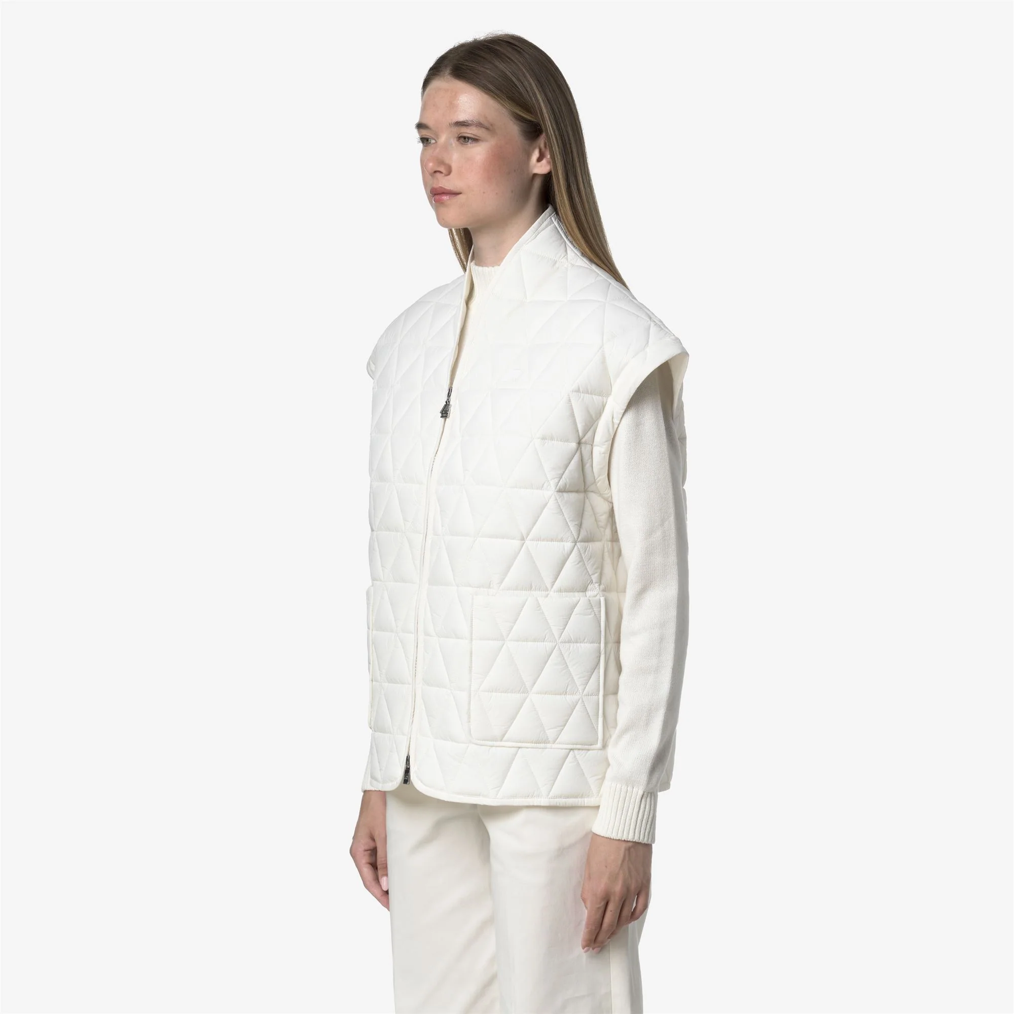 SALOIRE DIAMOND QUILTED WARM AF - Jackets - Vest - Woman - WHITE GARDENIA - Image 4