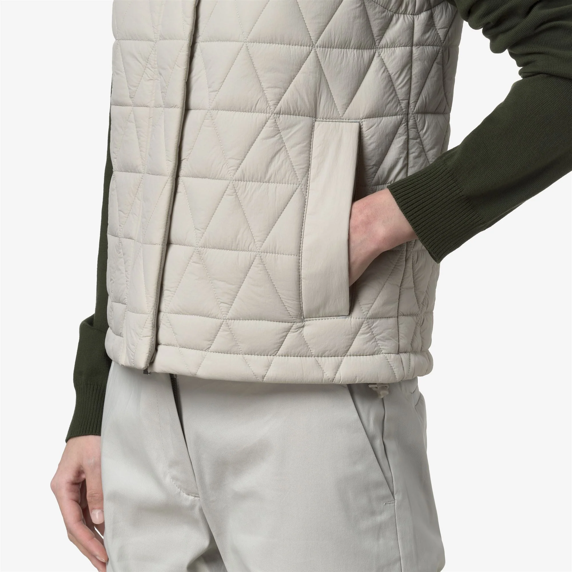 SATINE DIAMOND QUILTED WARM - Jackets - Vest - Woman - BEIGE LT - Image 2