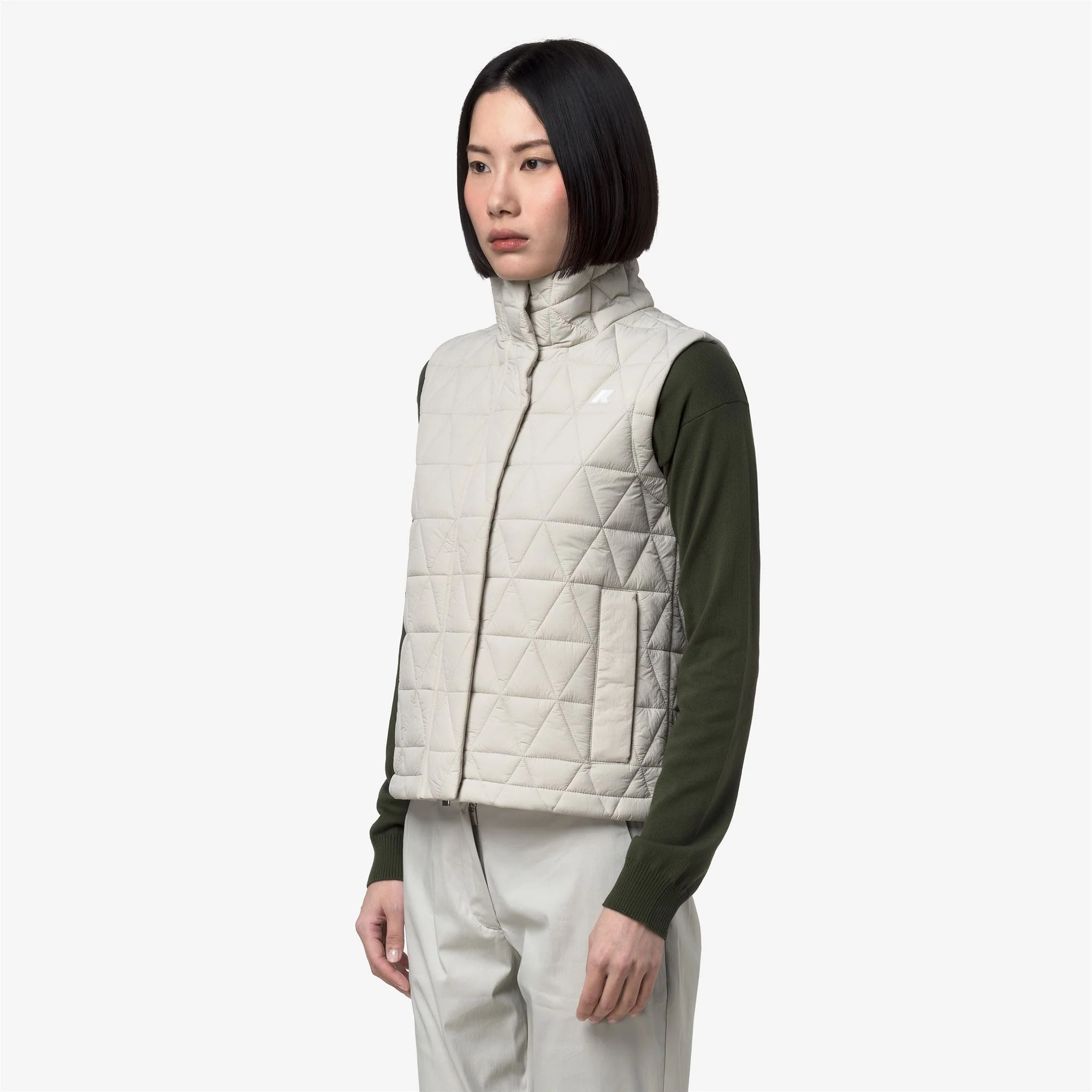 SATINE DIAMOND QUILTED WARM - Jackets - Vest - Woman - BEIGE LT - Image 4