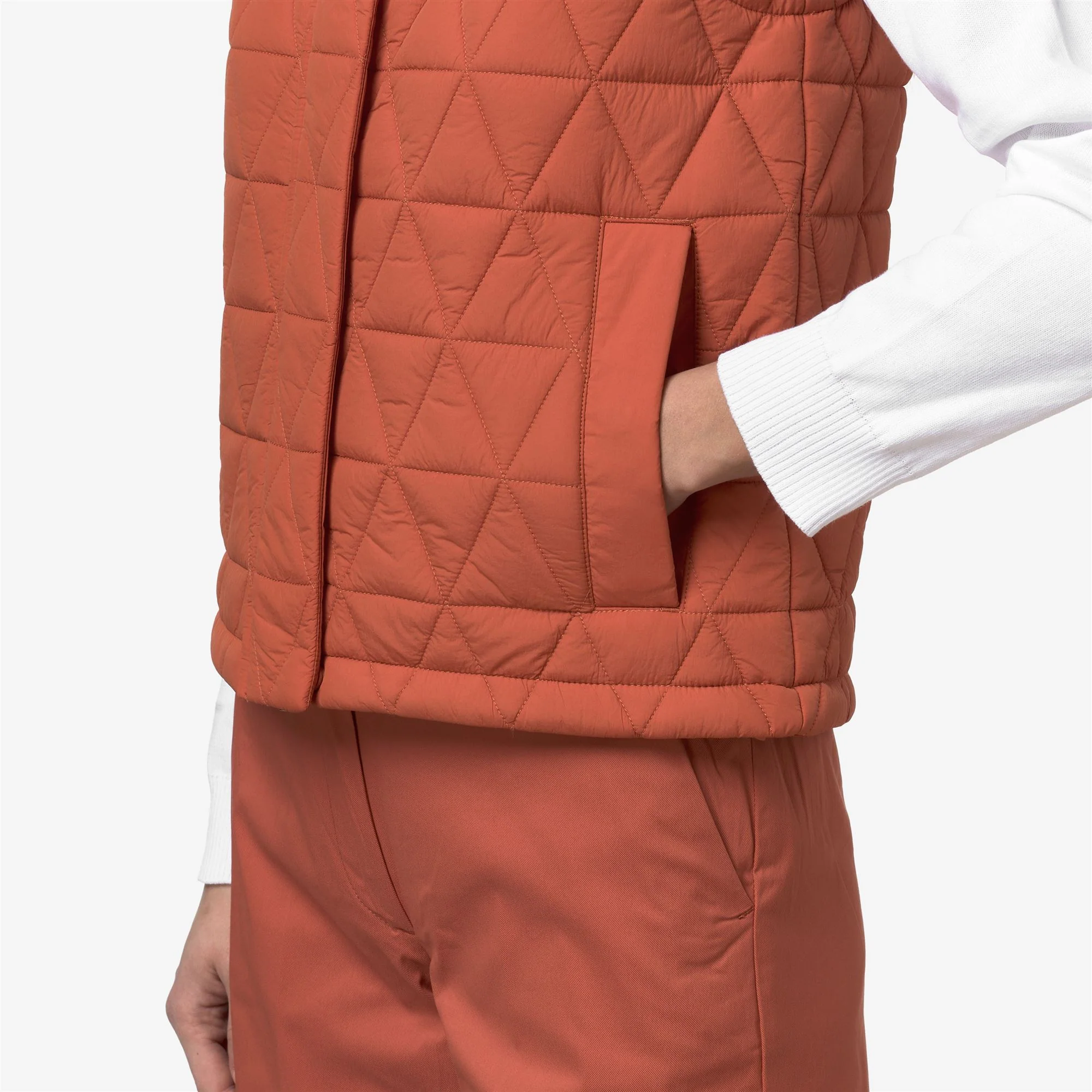 SATINE DIAMOND QUILTED WARM - Jackets - Vest - Woman - ORANGE BROWNISH - Image 2