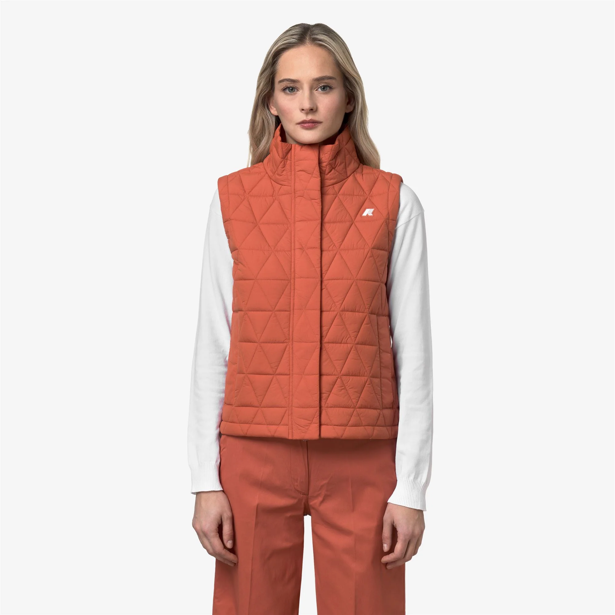 SATINE DIAMOND QUILTED WARM - Jackets - Vest - Woman - ORANGE BROWNISH - Image 3