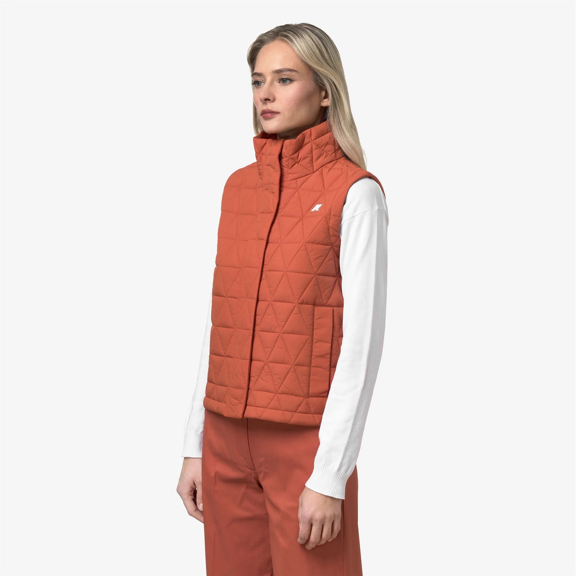 SATINE DIAMOND QUILTED WARM - Jackets - Vest - Woman - ORANGE BROWNISH - Image 4