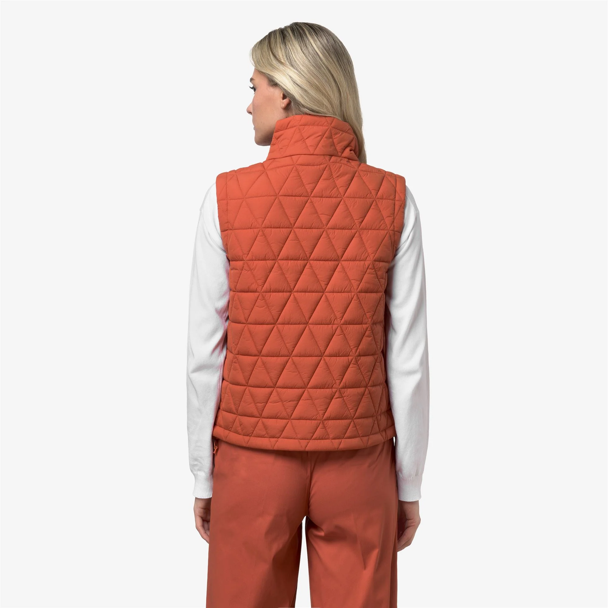 SATINE DIAMOND QUILTED WARM - Jackets - Vest - Woman - ORANGE BROWNISH - Image 5