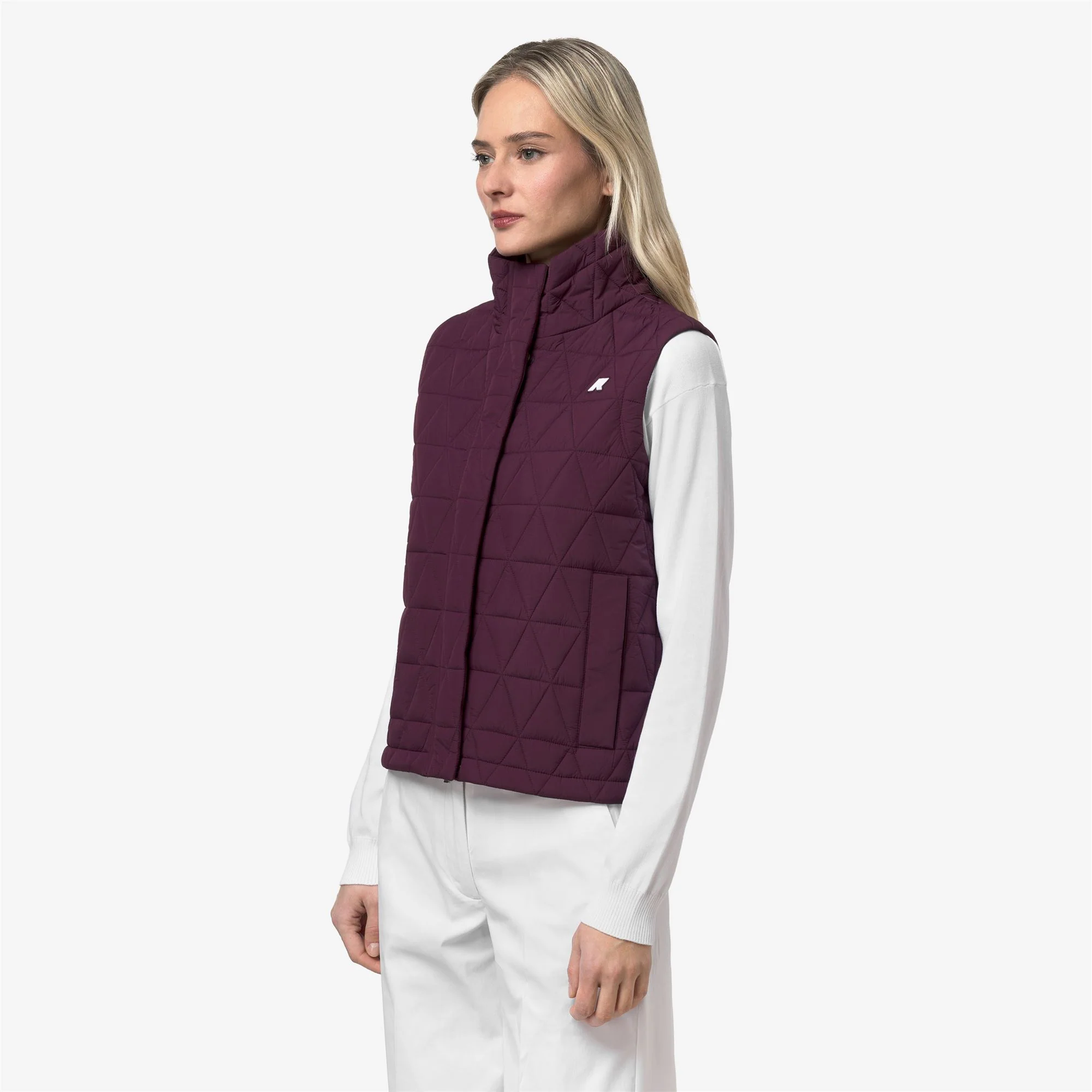 SATINE DIAMOND QUILTED WARM - Jackets - Vest - Woman - VIOLET MAUVE WINE - Image 4
