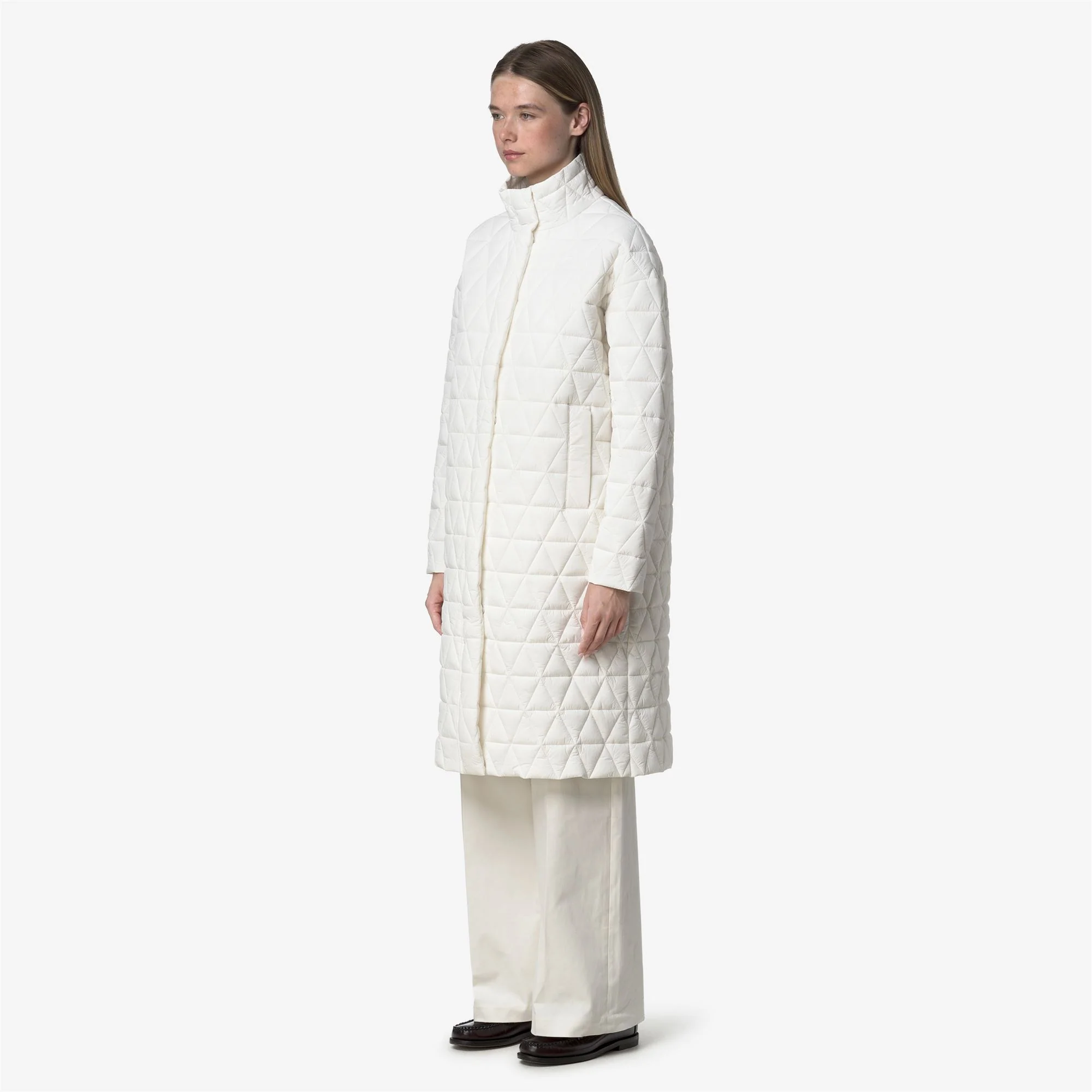SONJA DIAMOND QUILTED WARM - Jackets - Long - Woman - WHITE GARDENIA - Image 4