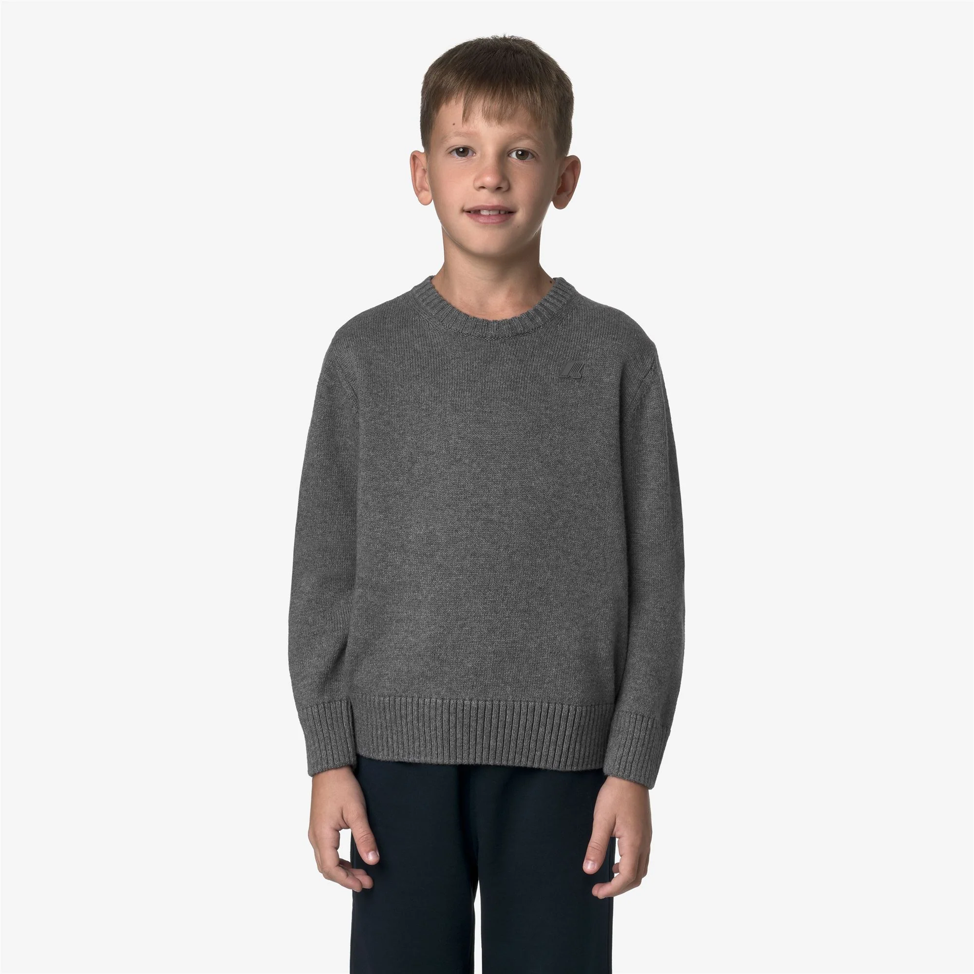 P. SEBASTIEN COTTON CASHMERE - KNITWEAR - Pull  Over - Kid unisex - GREY SMOKED MEL - Image 3