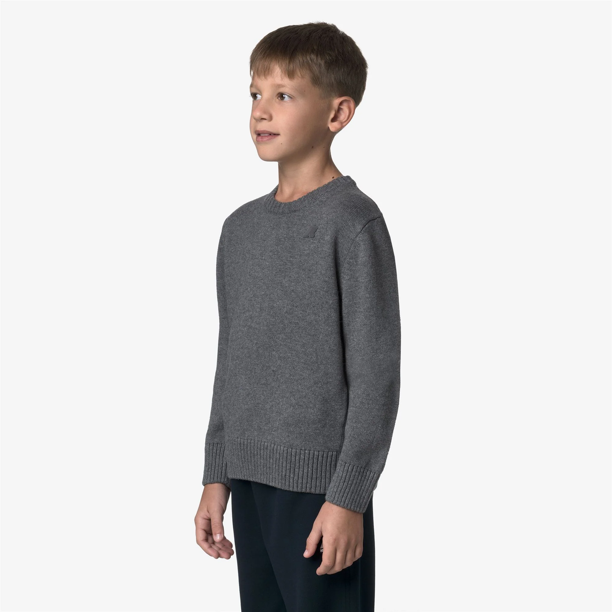 P. SEBASTIEN COTTON CASHMERE - KNITWEAR - Pull  Over - Kid unisex - GREY SMOKED MEL - Image 4