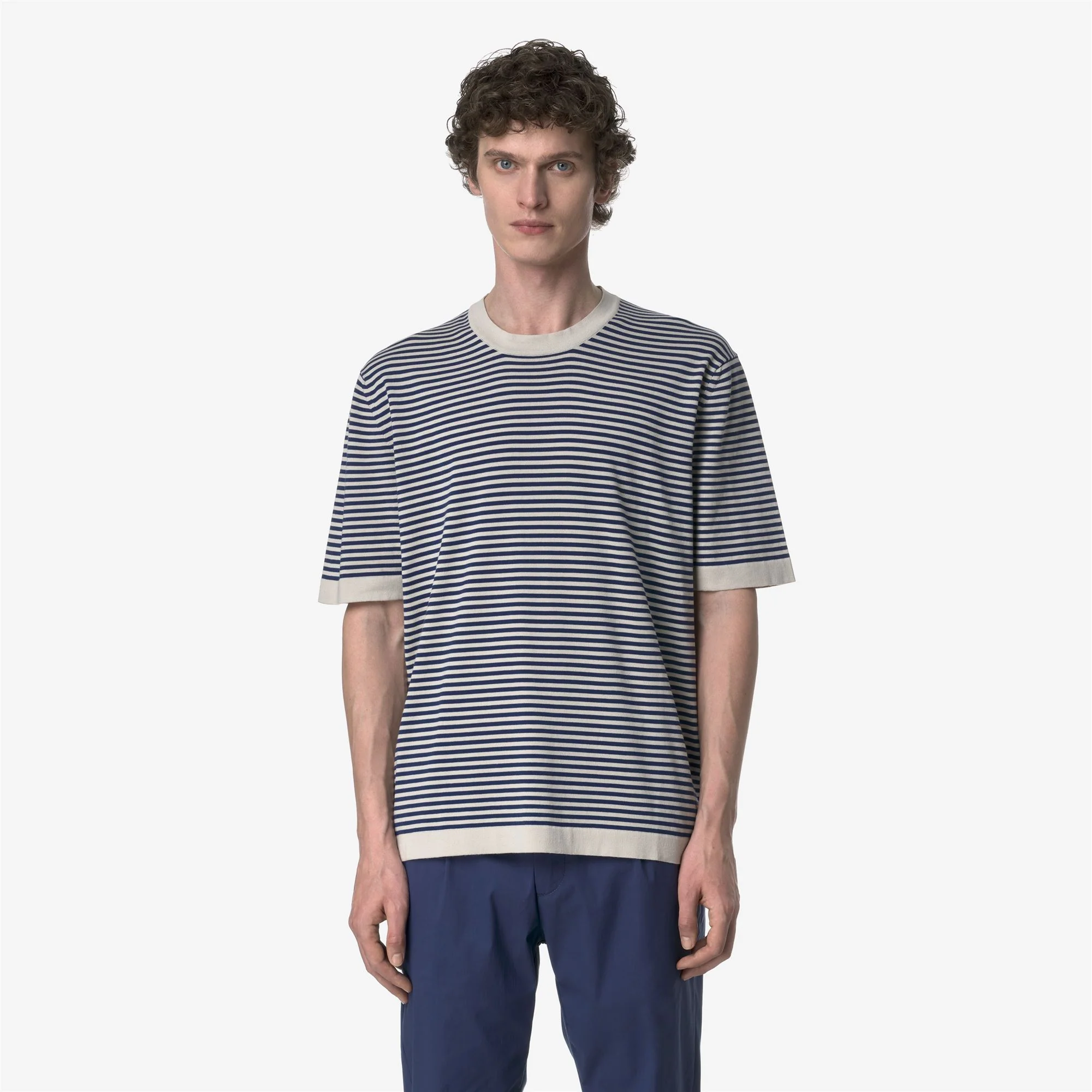 COMBE STRIPES - KNITWEAR - Pull  Over - Man - BEIGE LT-BLUE DEPTHS - Image 3
