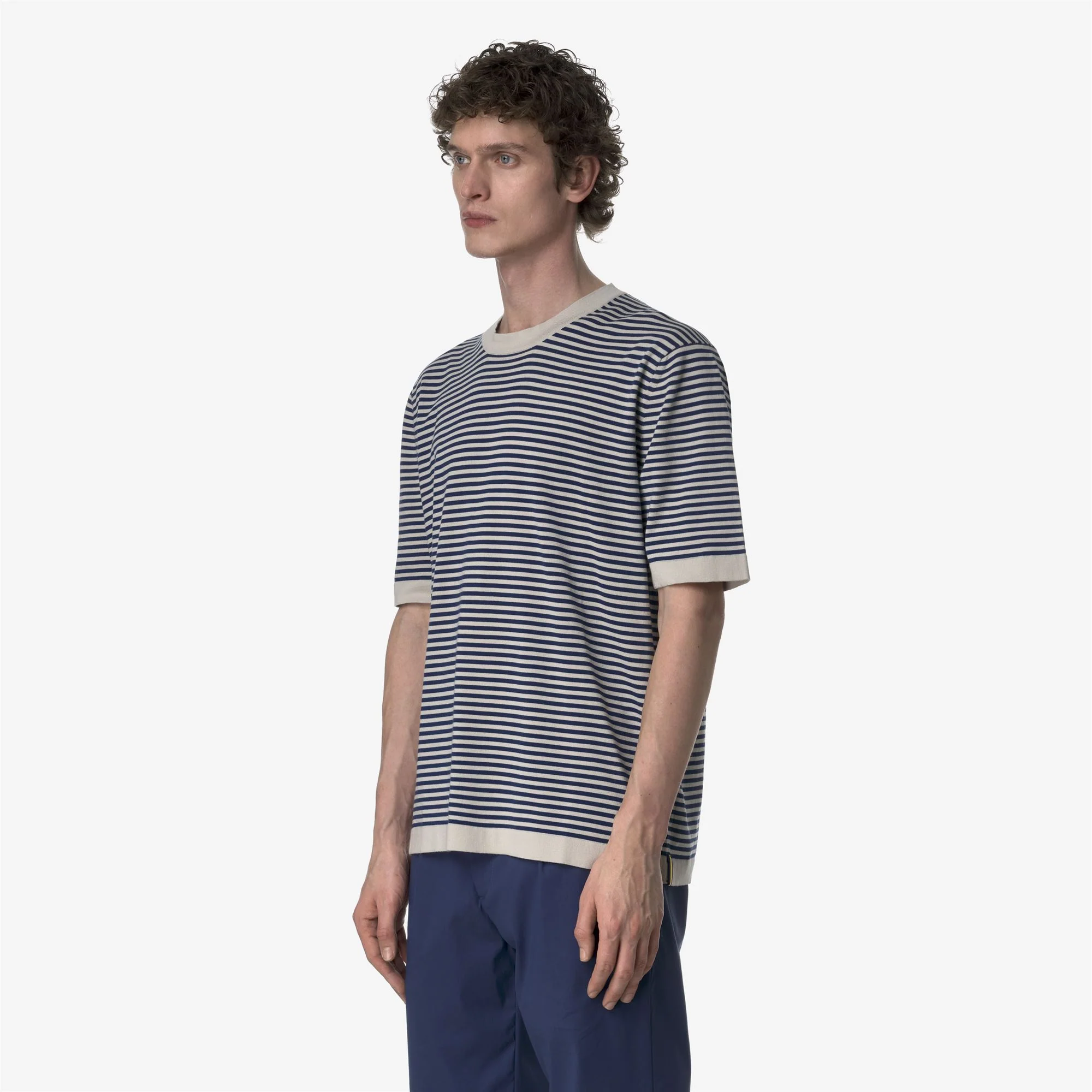 COMBE STRIPES - KNITWEAR - Pull  Over - Man - BEIGE LT-BLUE DEPTHS - Image 4