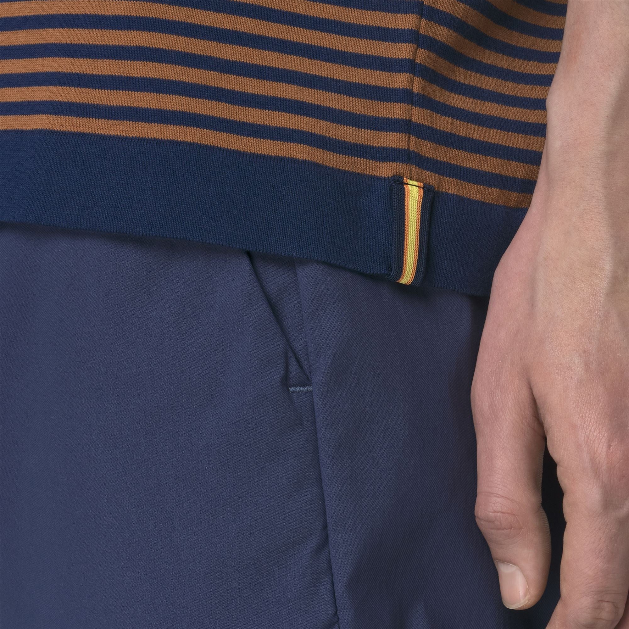 COMBE STRIPES - KNITWEAR - Pull  Over - Man - BLUE DEPTHS-BROWN BRAN - Image 2