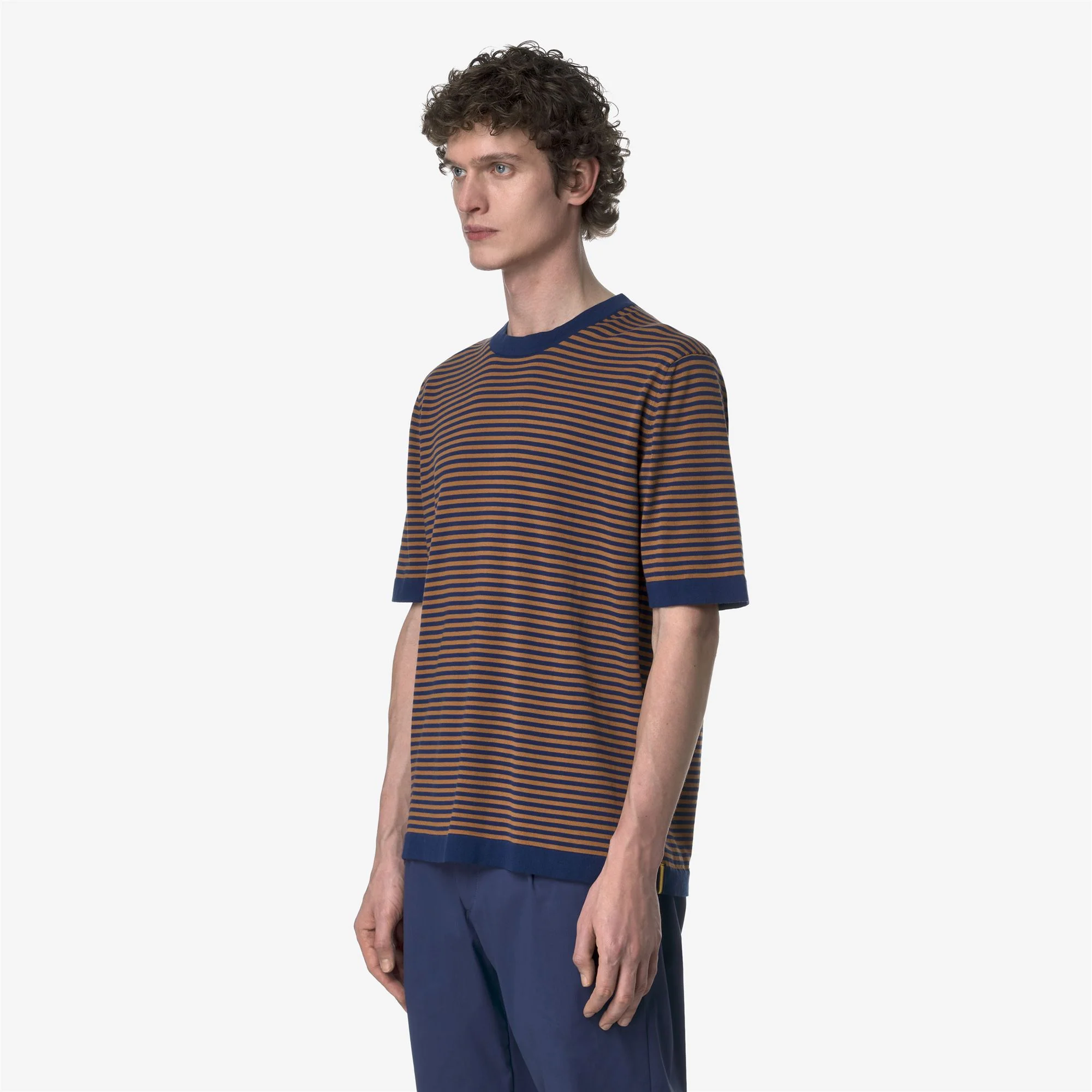 COMBE STRIPES - KNITWEAR - Pull  Over - Man - BLUE DEPTHS-BROWN BRAN - Image 4