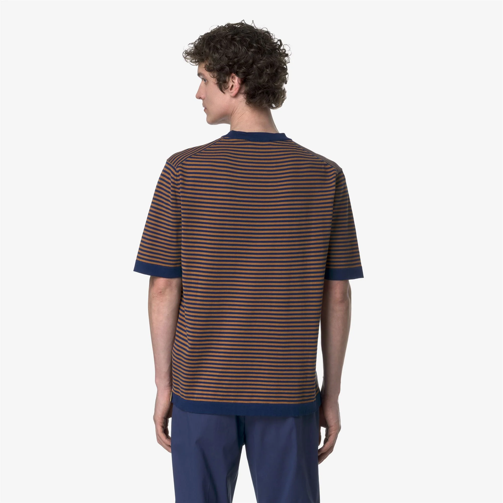 COMBE STRIPES - KNITWEAR - Pull  Over - Man - BLUE DEPTHS-BROWN BRAN - Image 5