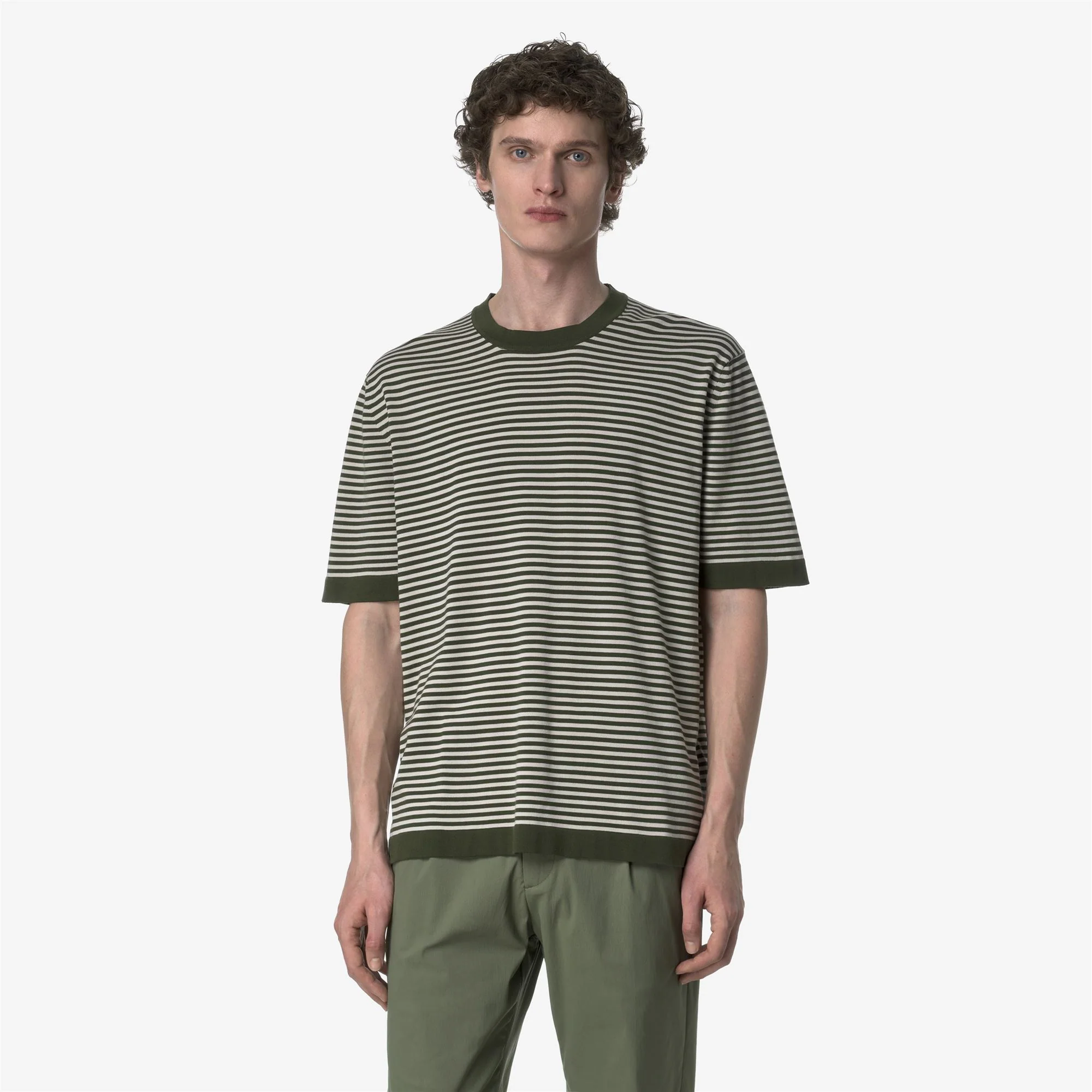 COMBE STRIPES - KNITWEAR - Pull  Over - Man - GREEN AFRICA-BEIGE LT - Image 3