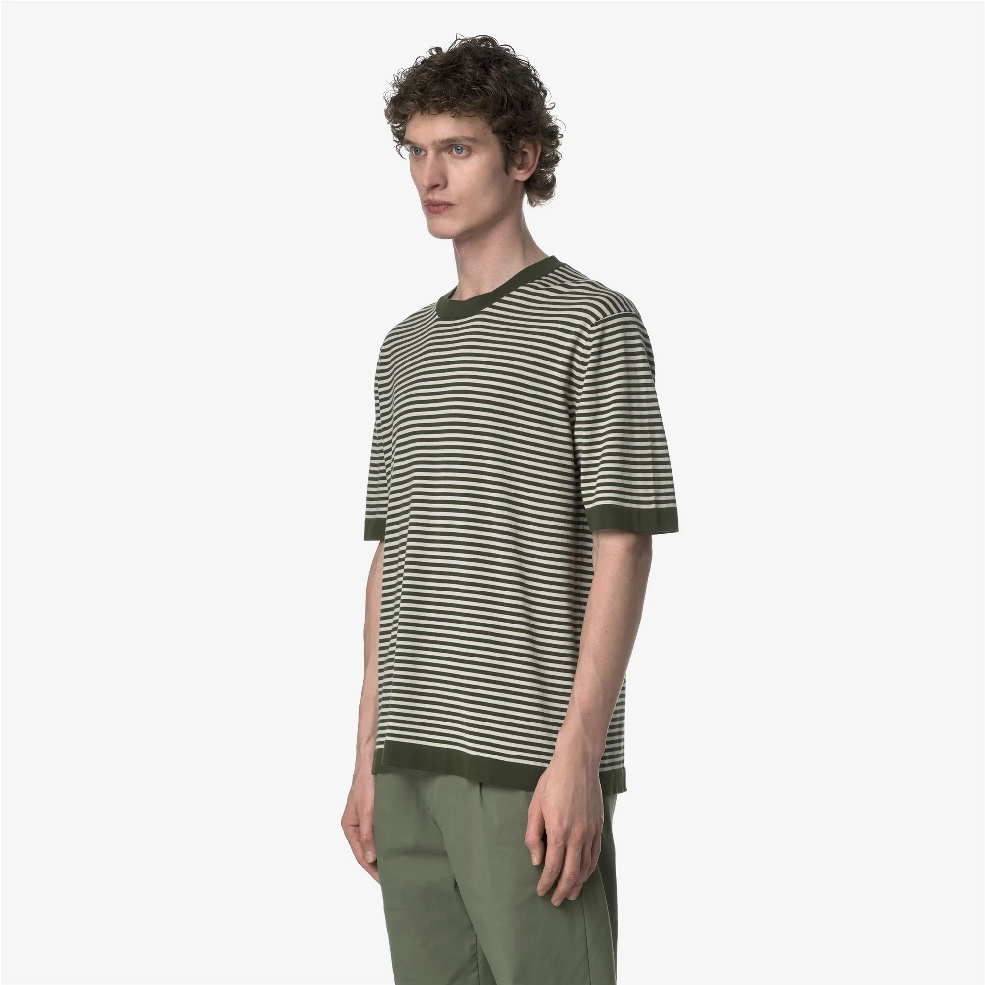 COMBE STRIPES - KNITWEAR - Pull  Over - Man - GREEN AFRICA-BEIGE LT - Image 4
