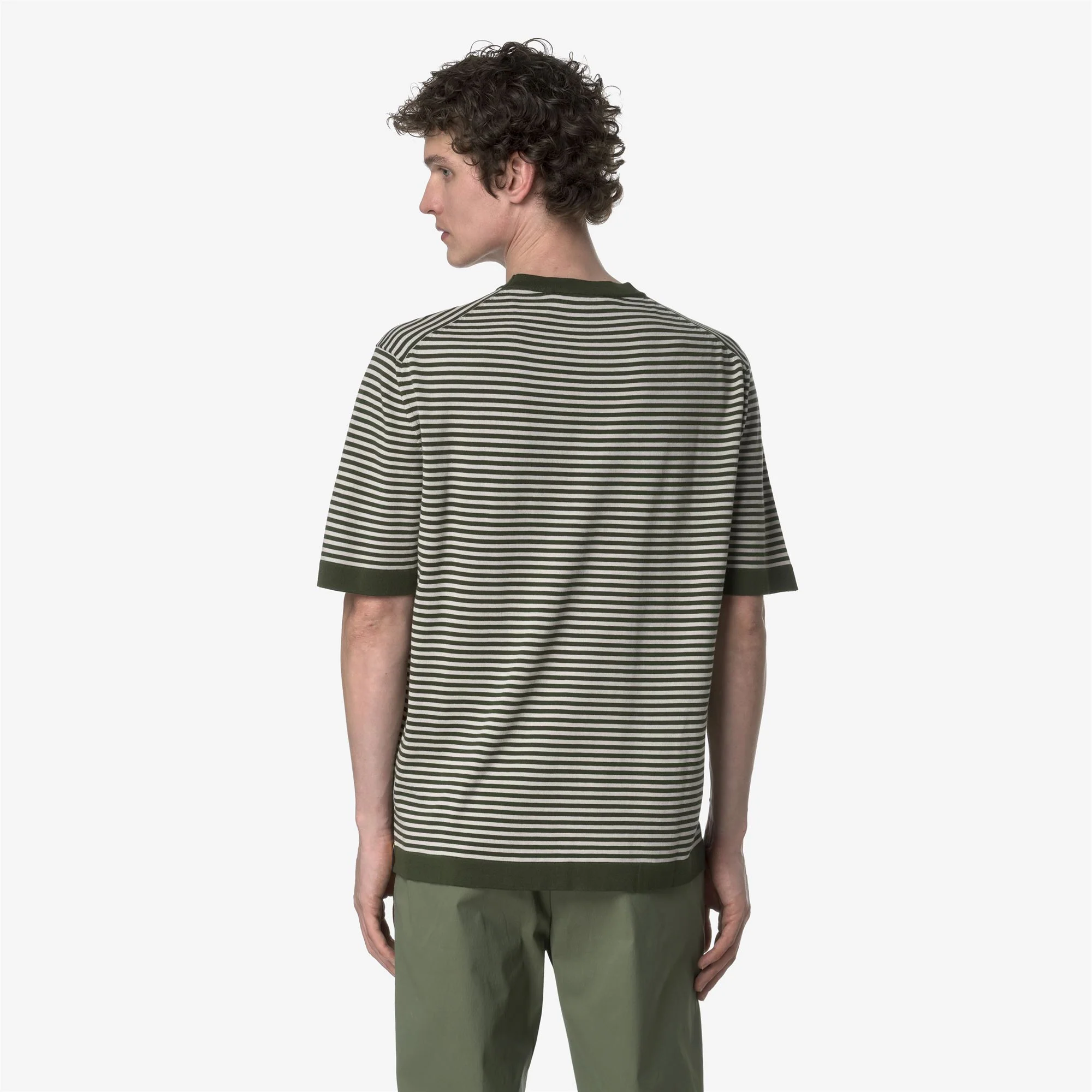 COMBE STRIPES - KNITWEAR - Pull  Over - Man - GREEN AFRICA-BEIGE LT - Image 5