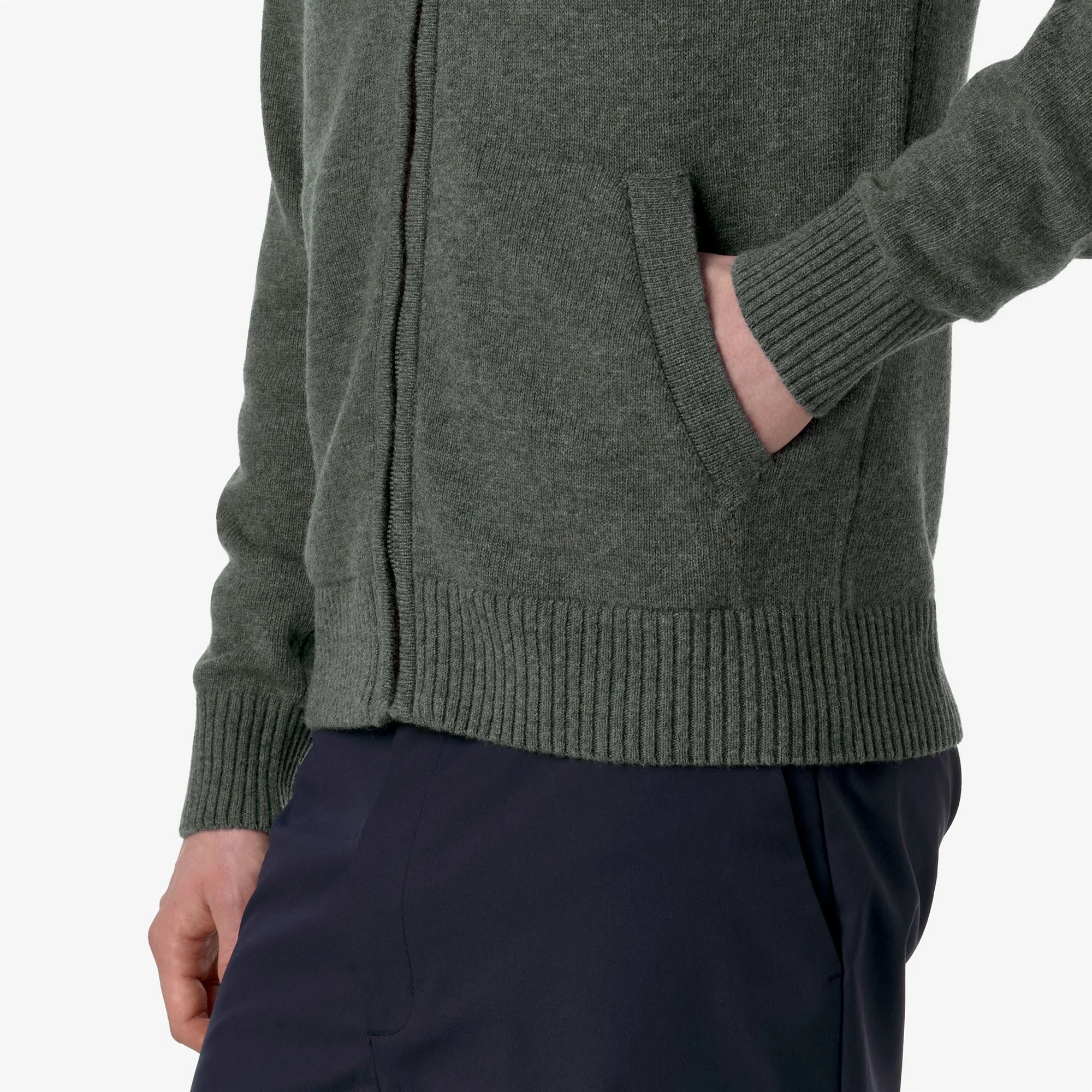 MARCY LAMBSWOOL - KNITWEAR - Jacket - Man - GREEN BLACKISH - Image 2
