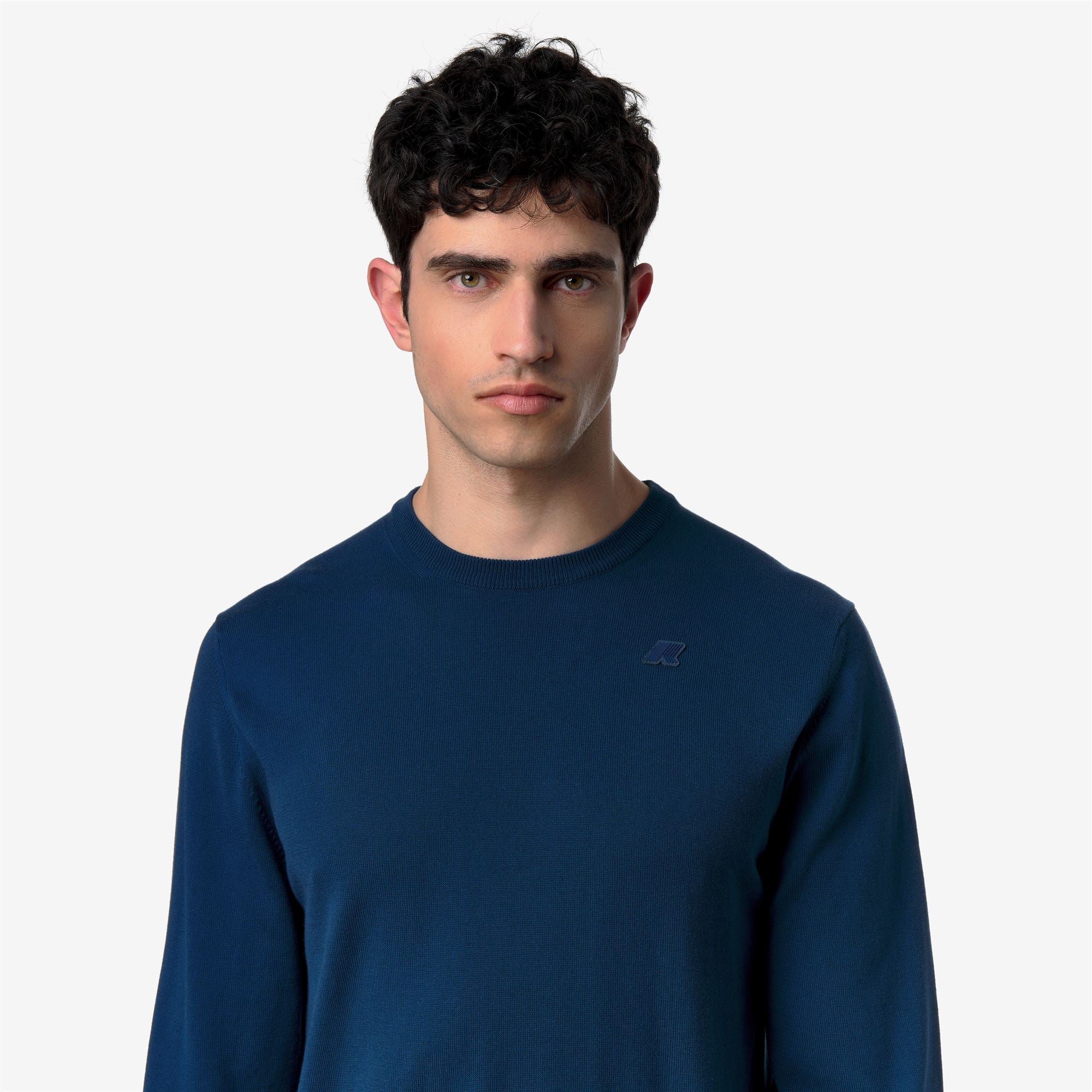 SEBASTIEN COTTON PS - KNITWEAR - Pull  Over - Man - BLUE DK DENIM - Image 2