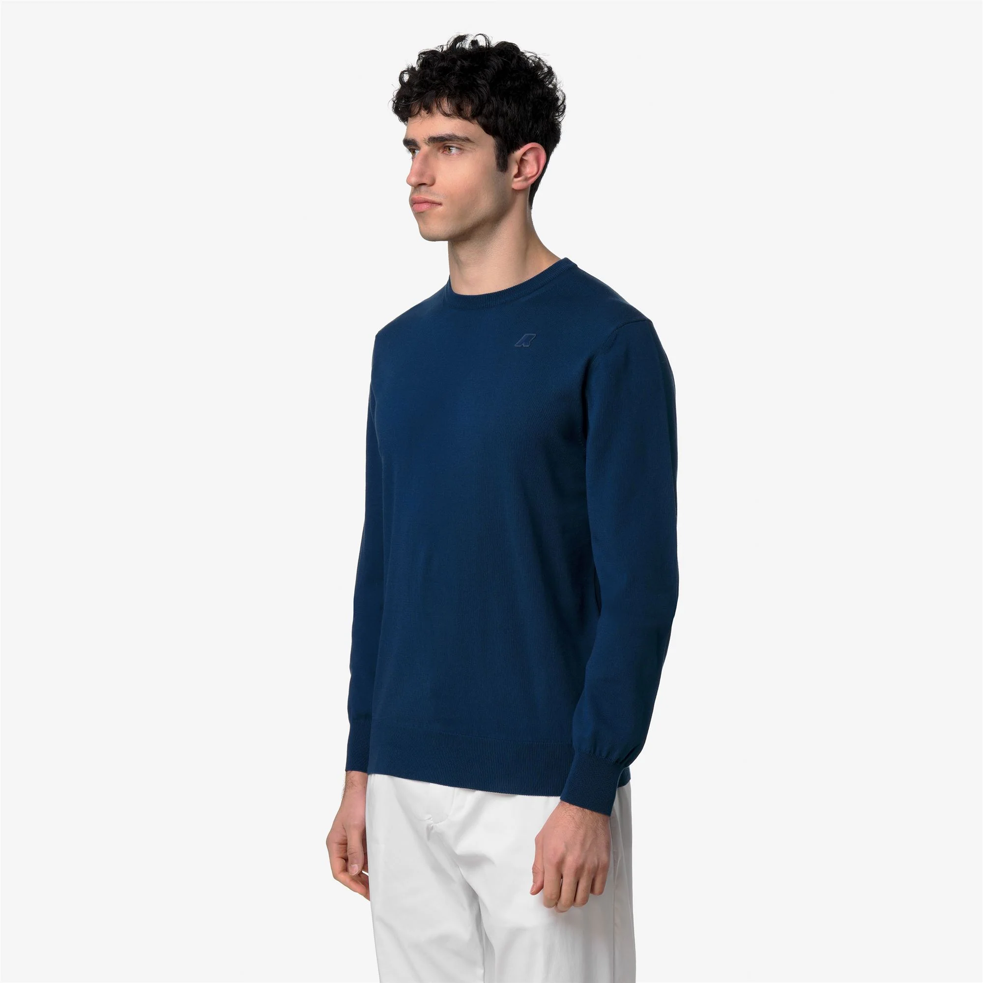 SEBASTIEN COTTON PS - KNITWEAR - Pull  Over - Man - BLUE DK DENIM - Image 4