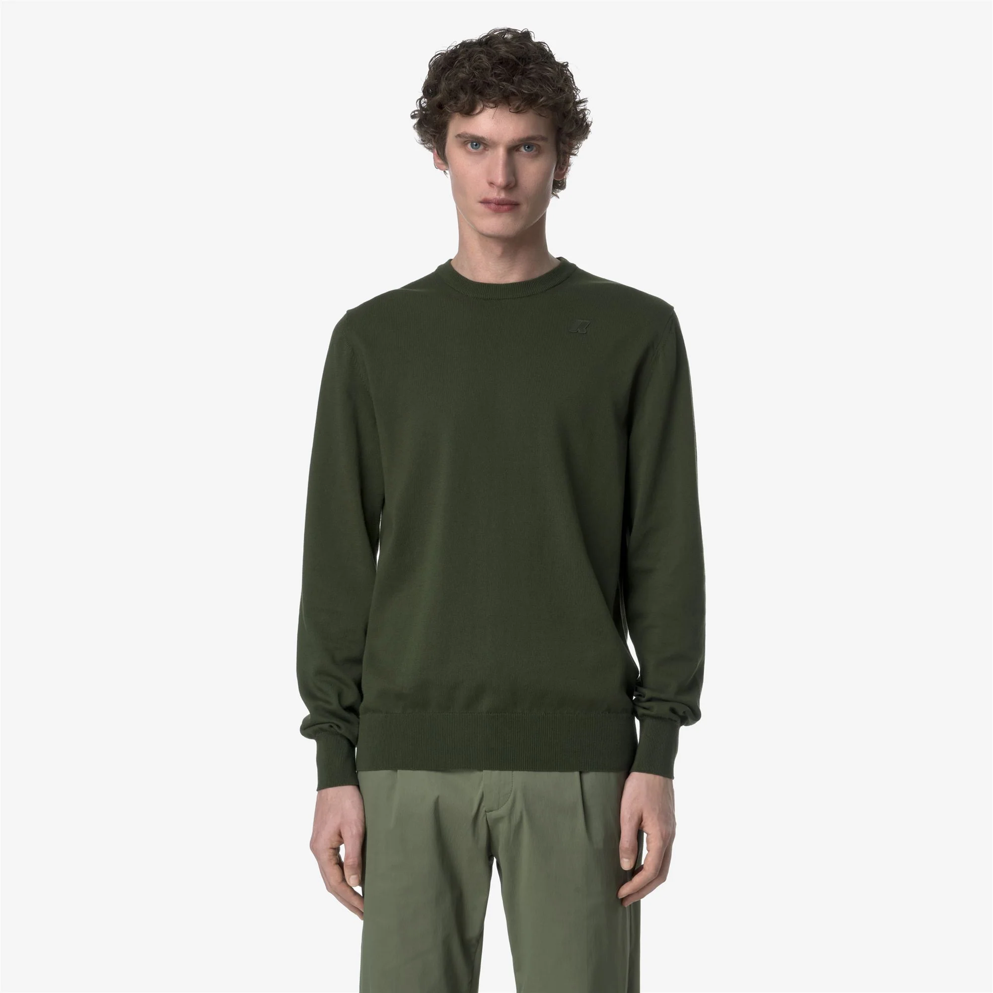 SEBASTIEN COTTON PS - KNITWEAR - Pull  Over - Man - GREEN AFRICA - Image 3