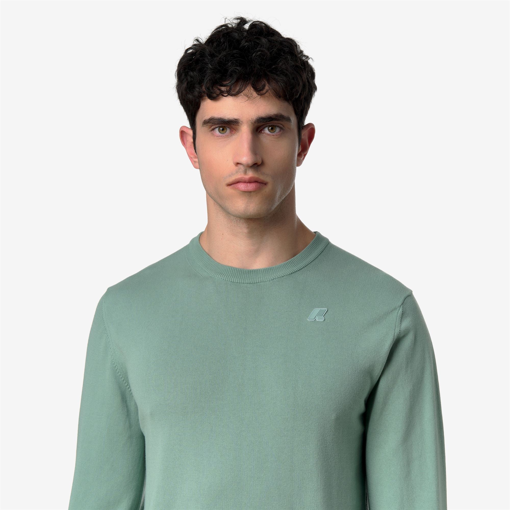 SEBASTIEN COTTON PS - KNITWEAR - Pull  Over - Man - GREEN BLUE SAGE - Image 2