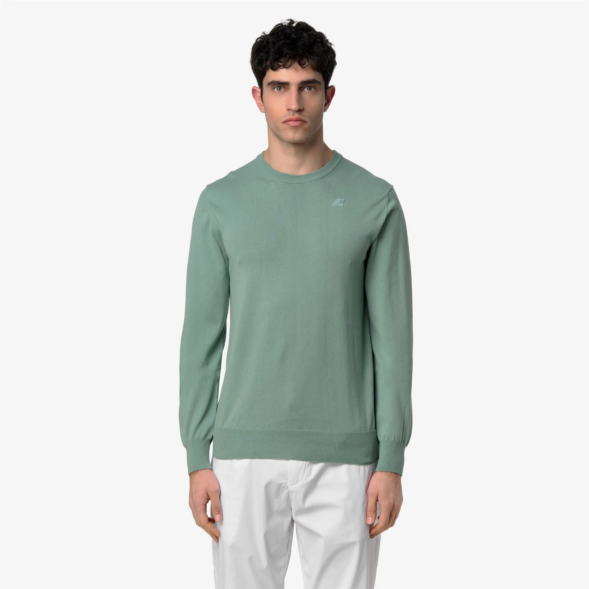 SEBASTIEN COTTON PS - KNITWEAR - Pull  Over - Man - GREEN BLUE SAGE - Image 3