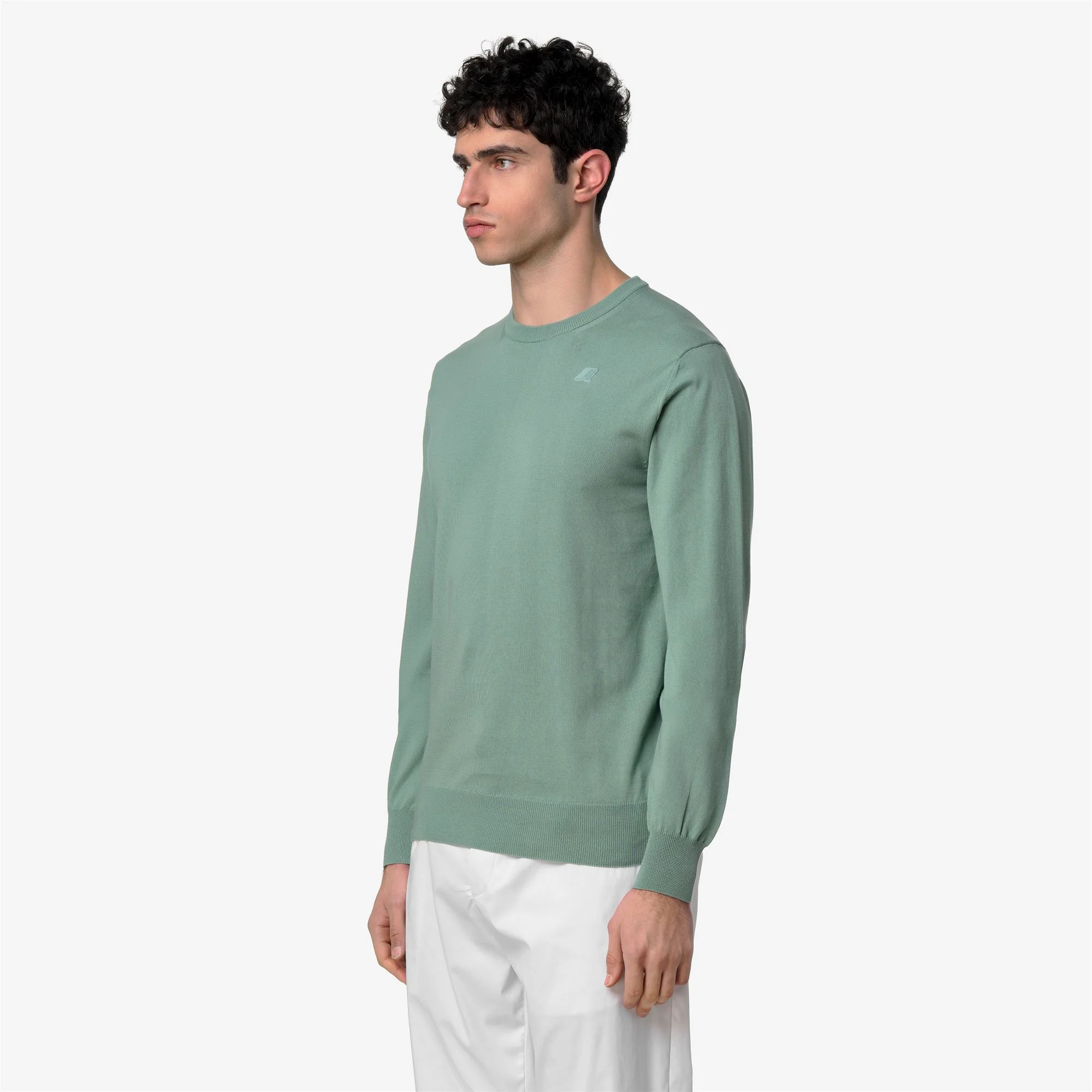 SEBASTIEN COTTON PS - KNITWEAR - Pull  Over - Man - GREEN BLUE SAGE - Image 4