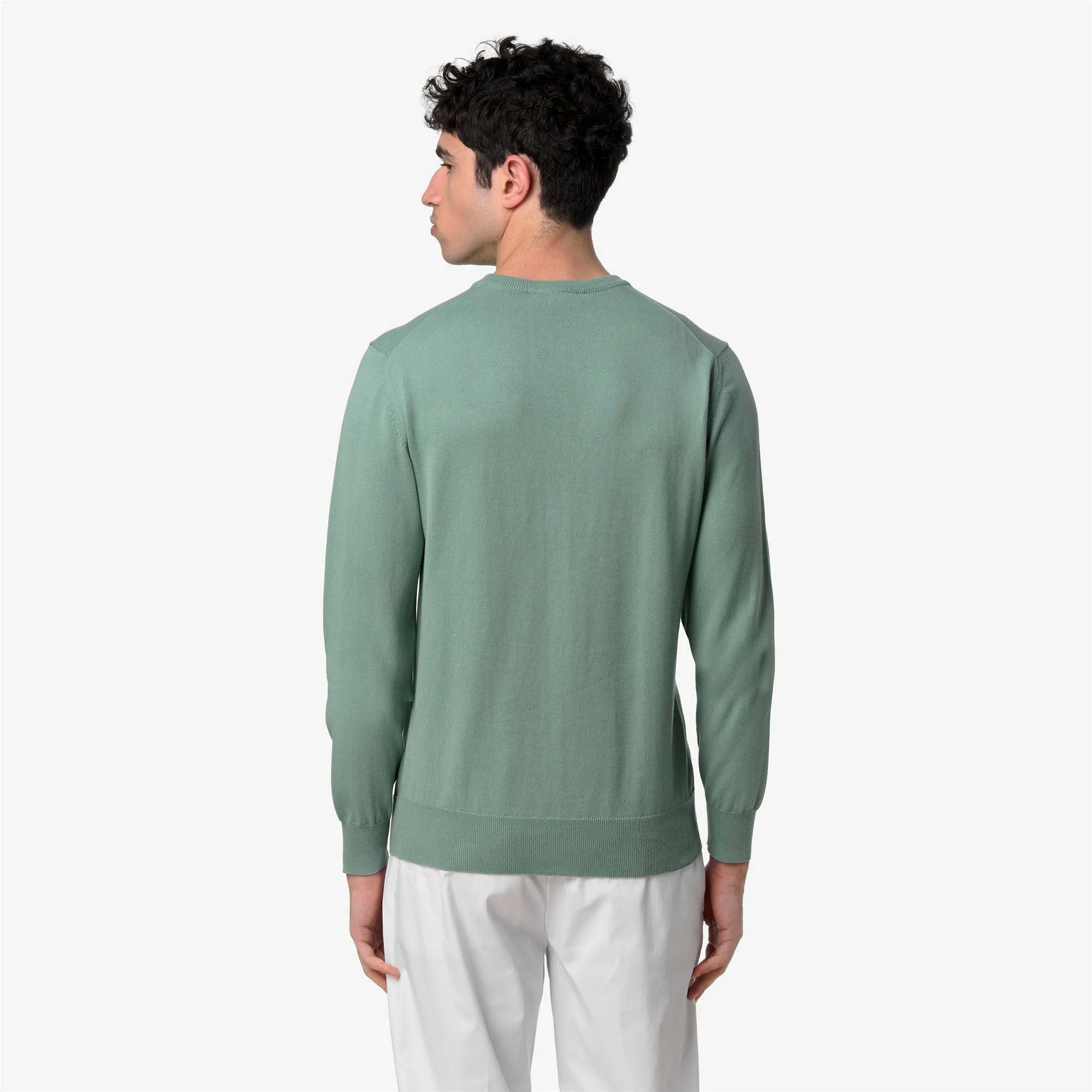SEBASTIEN COTTON PS - KNITWEAR - Pull  Over - Man - GREEN BLUE SAGE - Image 5
