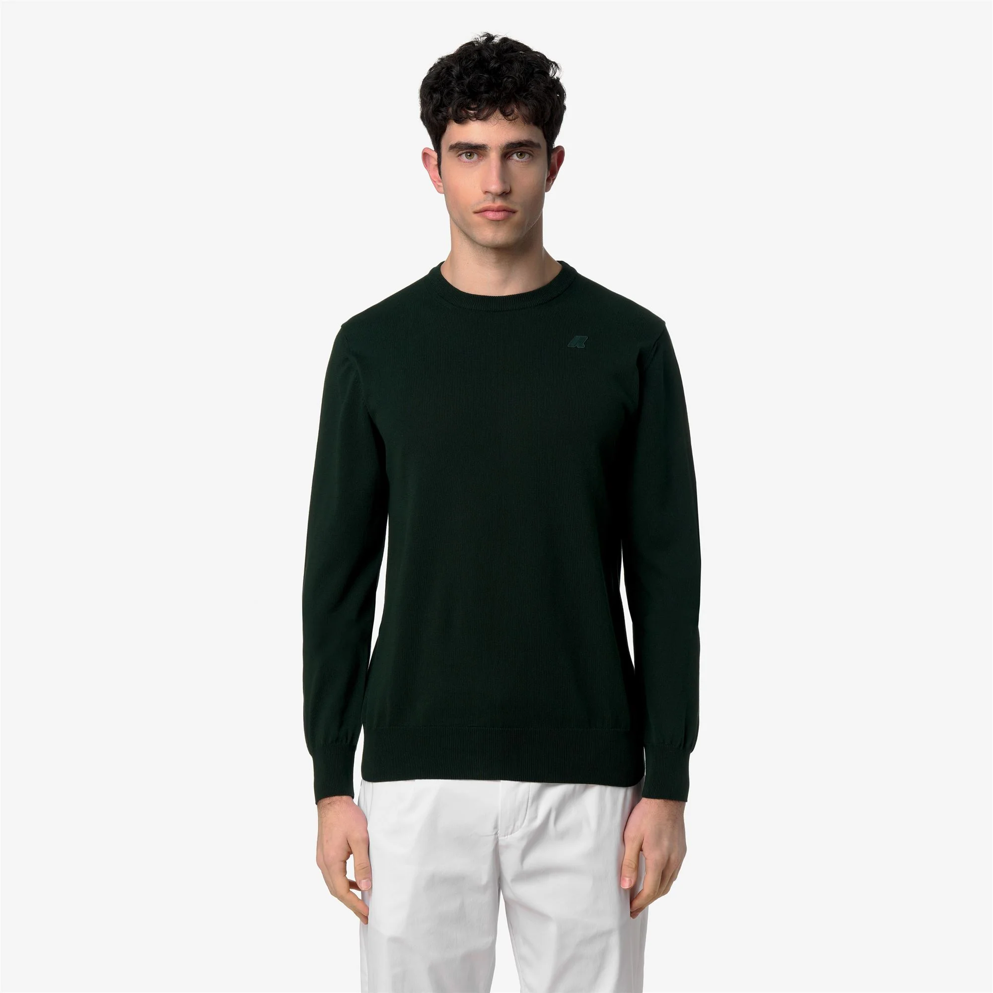 SEBASTIEN COTTON PS - KNITWEAR - Pull  Over - Man - GREEN DEEP FOREST - Image 3
