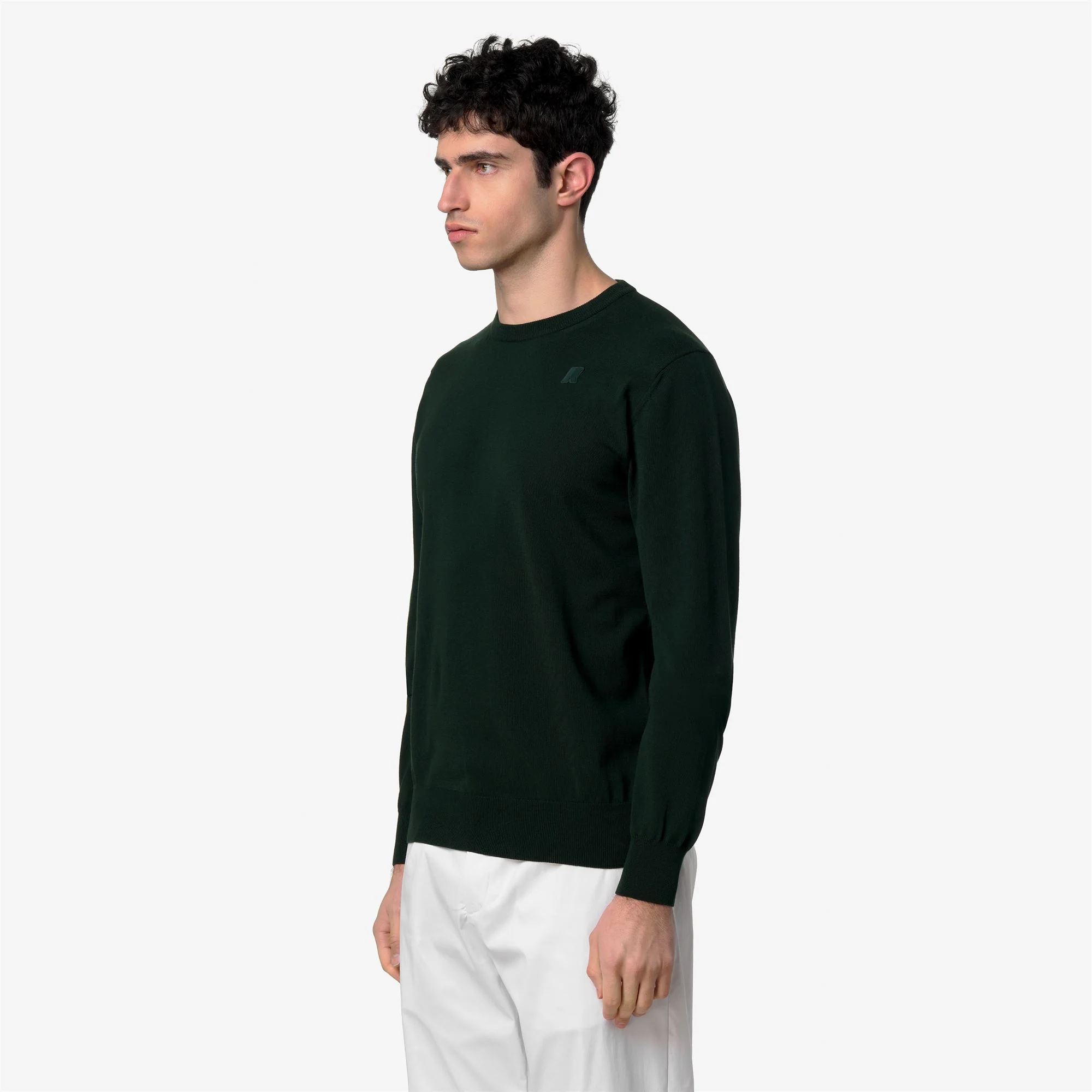 SEBASTIEN COTTON PS - KNITWEAR - Pull  Over - Man - GREEN DEEP FOREST - Image 4
