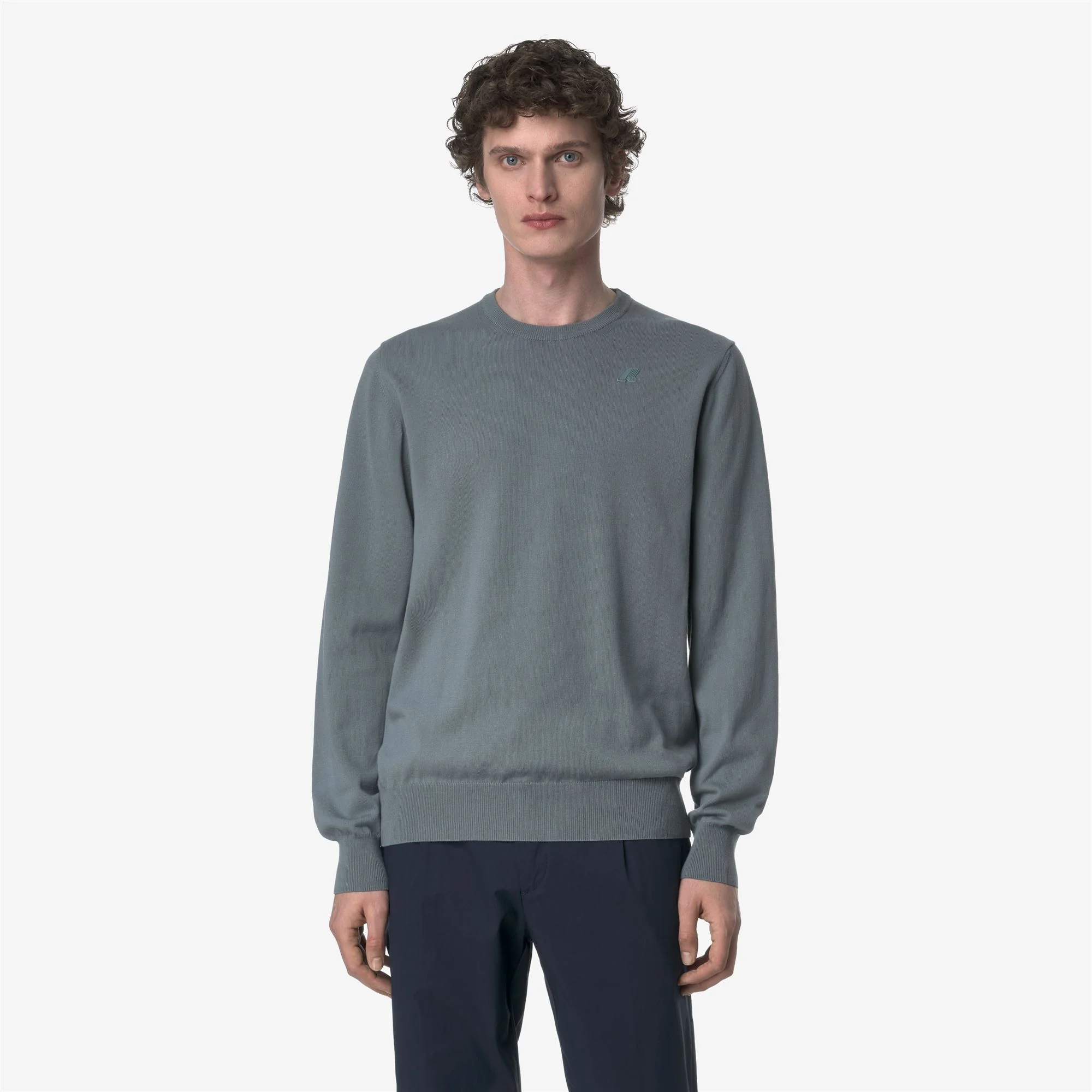 SEBASTIEN COTTON PS - KNITWEAR - Pull  Over - Man - GREY SAGE - Image 3
