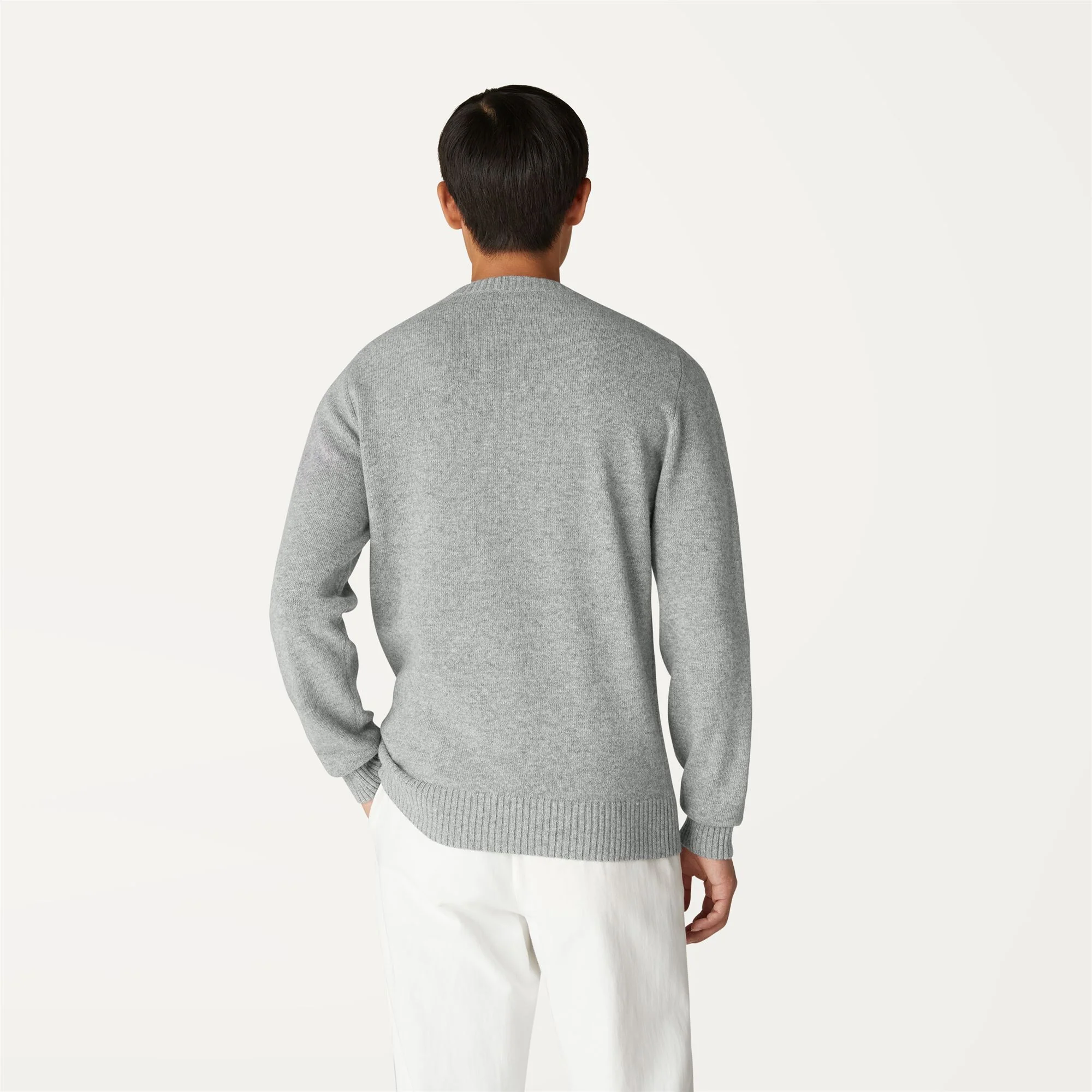 SEBASTIEN LAMBSWOOL - KNITWEAR - Pull  Over - Man - GREY MD STEEL - Image 5