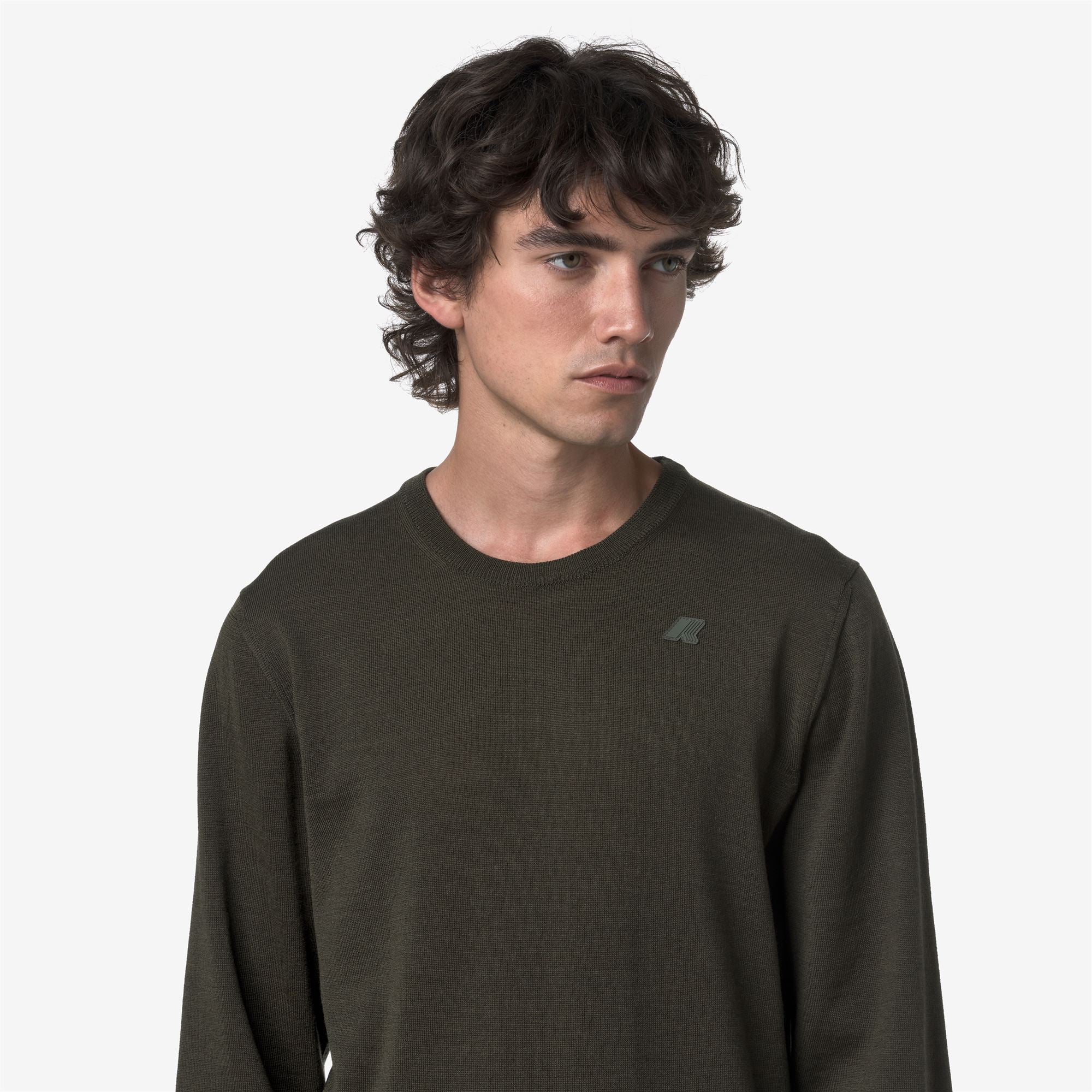 SEBASTIEN MERINO - KNITWEAR - Pull  Over - Man - GREEN BLACKISH - Image 2