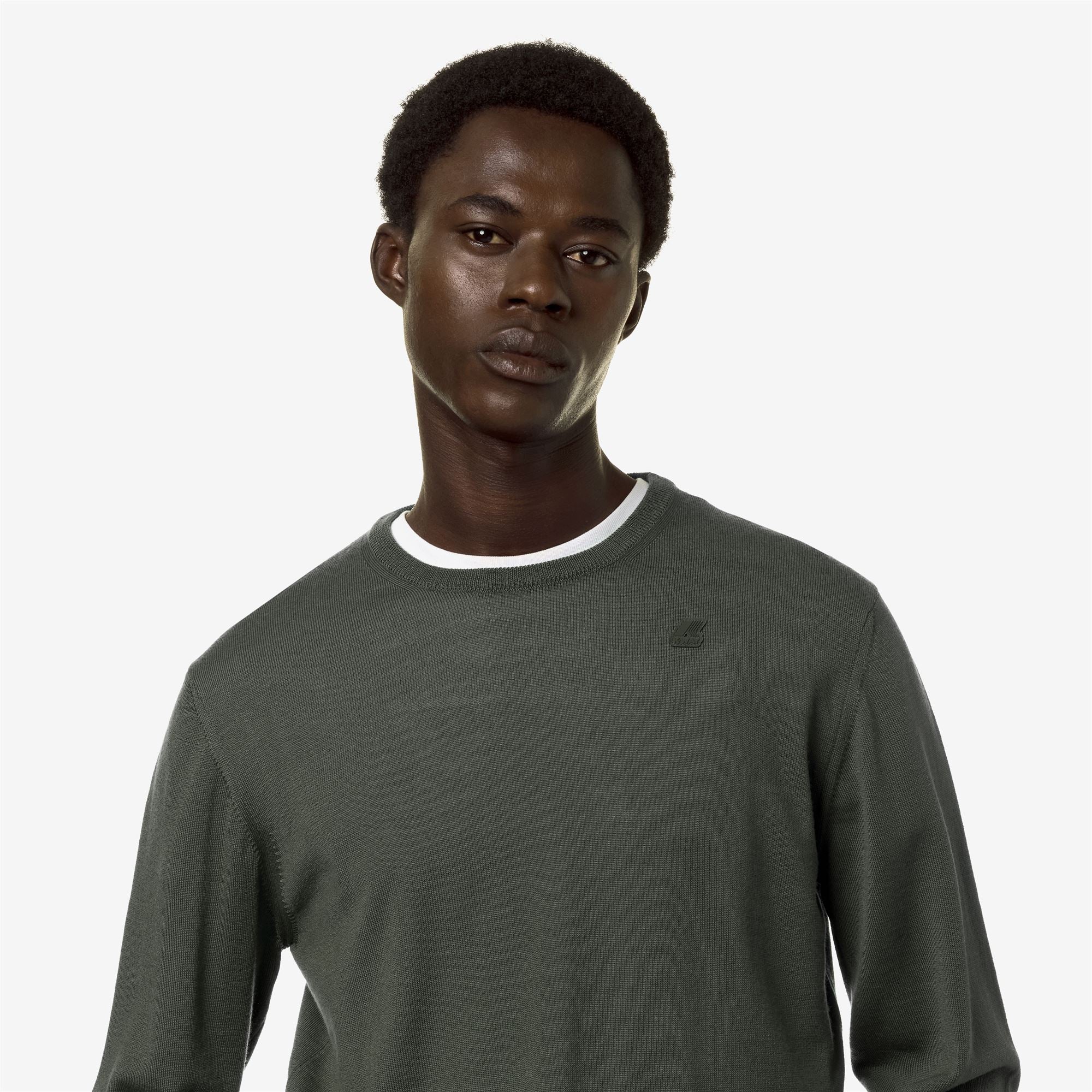 SEBASTIEN MERINO - KNITWEAR - Pull  Over - Man - GREEN BLACKISH - Image 2