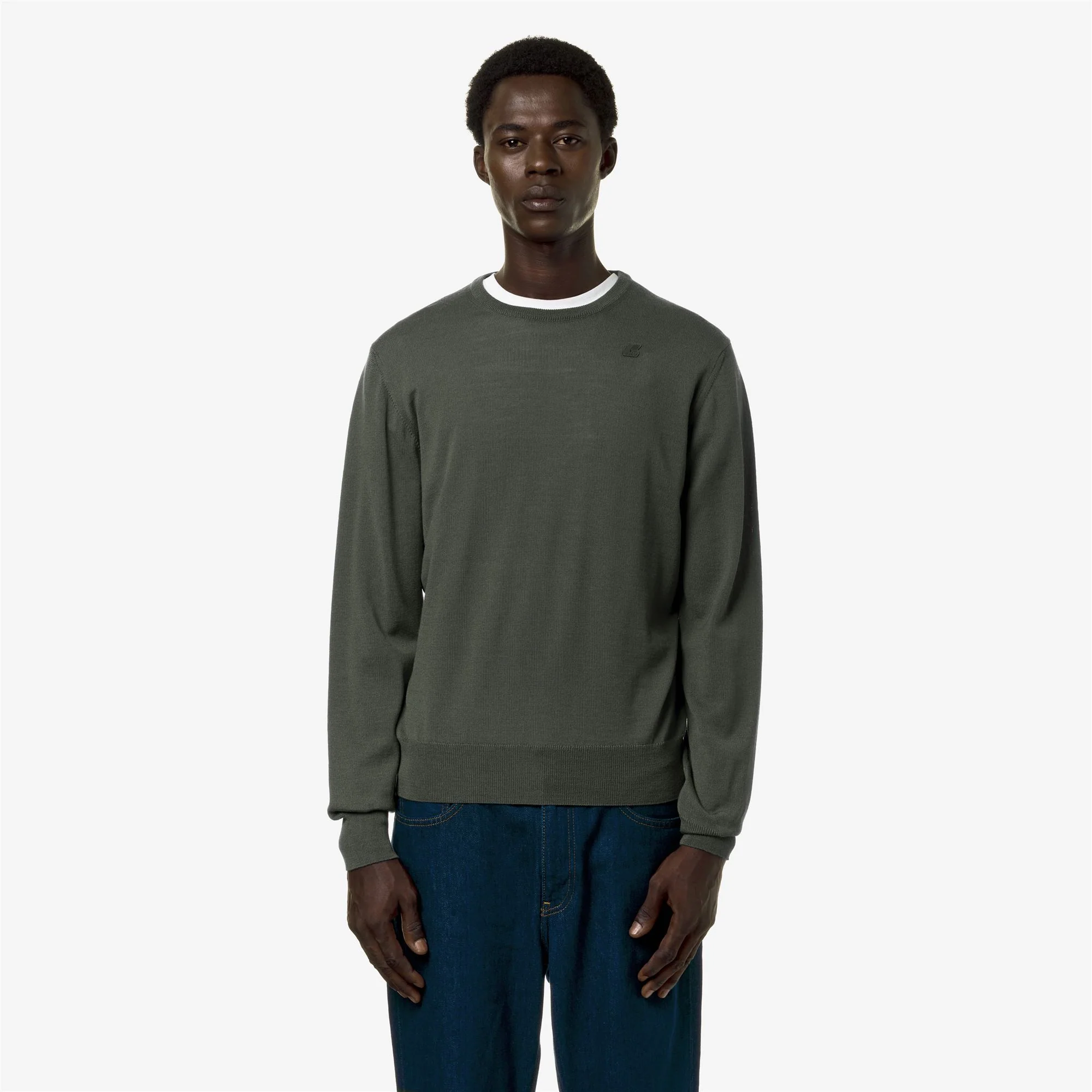 SEBASTIEN MERINO - KNITWEAR - Pull  Over - Man - GREEN BLACKISH - Image 3