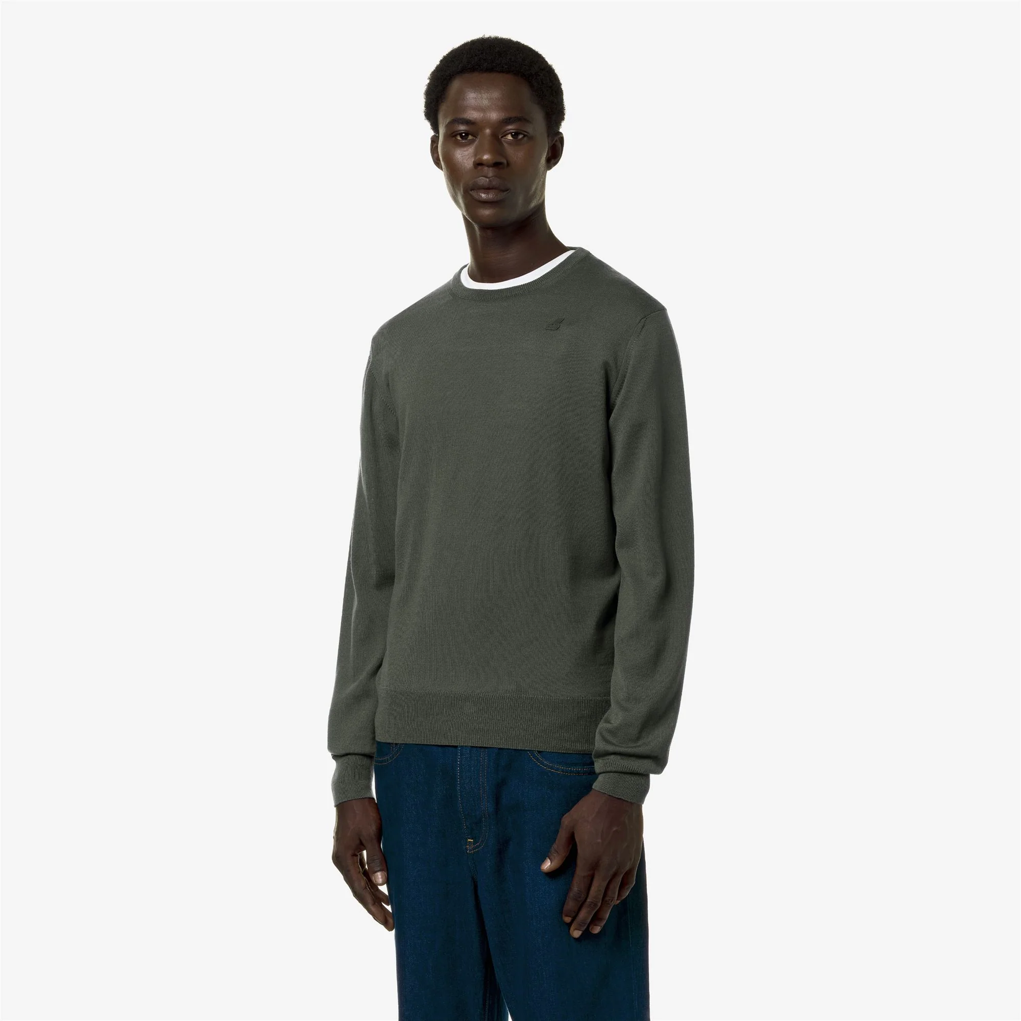 SEBASTIEN MERINO - KNITWEAR - Pull  Over - Man - GREEN BLACKISH - Image 4