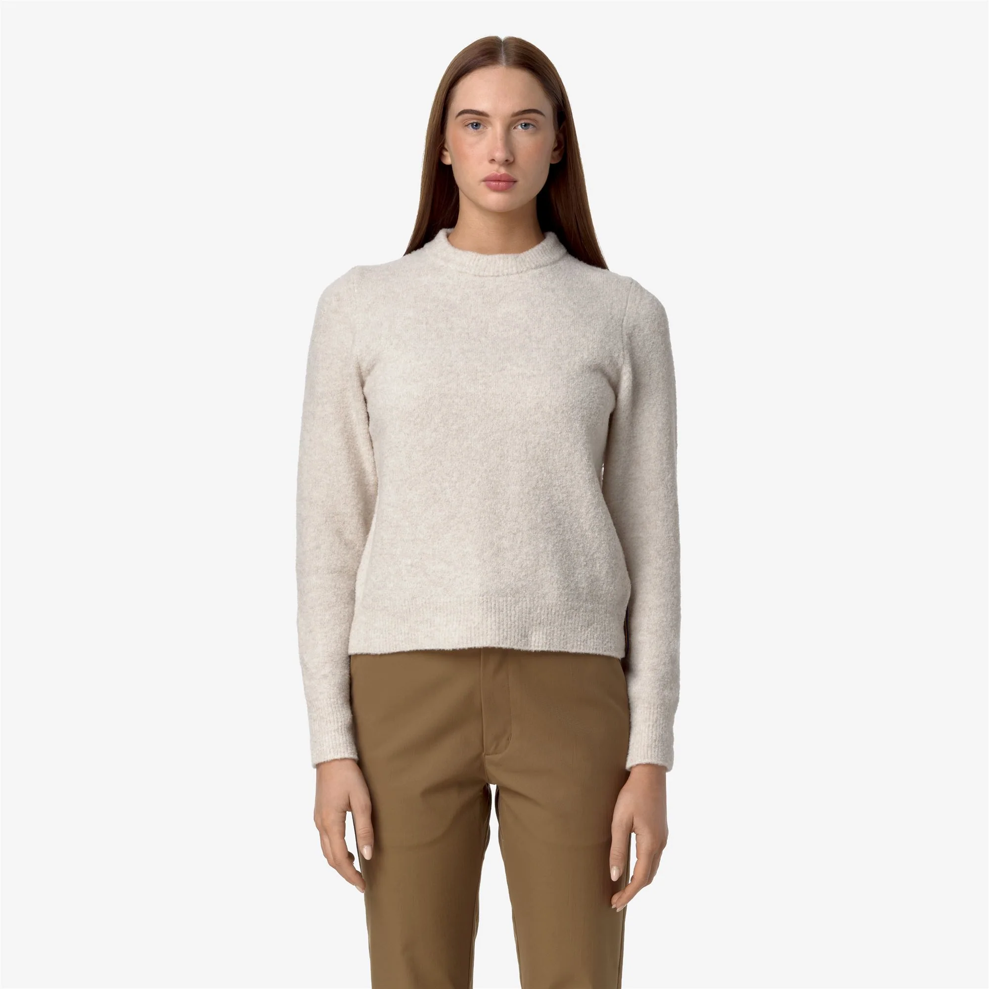 CLARISSE WOOL MERINO BOUCLE - KNITWEAR - Pull  Over - Woman - BEIGE  MOONBEAM - Image 3