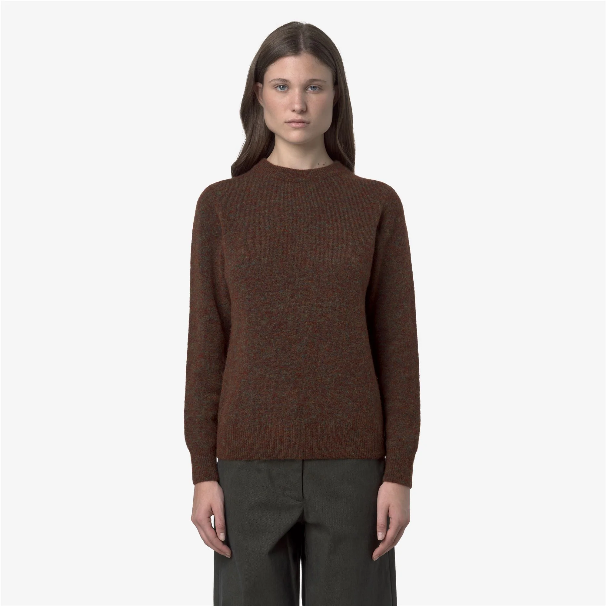 CLARISSE WOOL STRETCH - KNITWEAR - Pull  Over - Woman - BROWN COFFEE MIX - Image 3